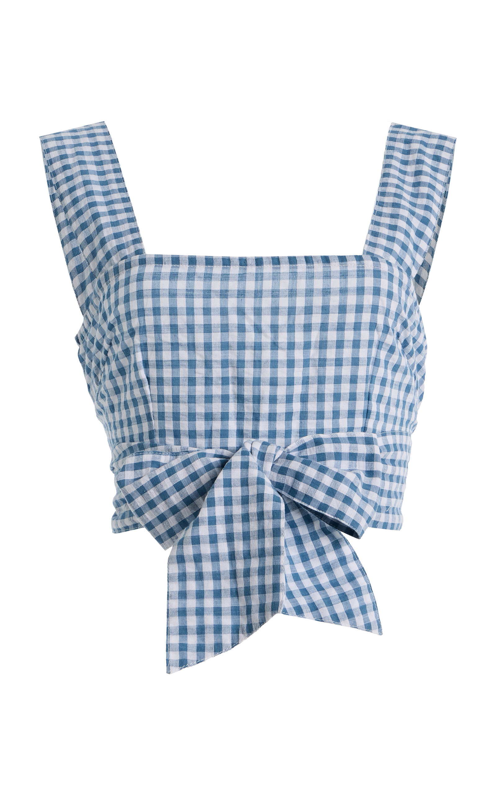 All That Remains Gingham Seersucker Cotton Tie Top - Women's Clothing
