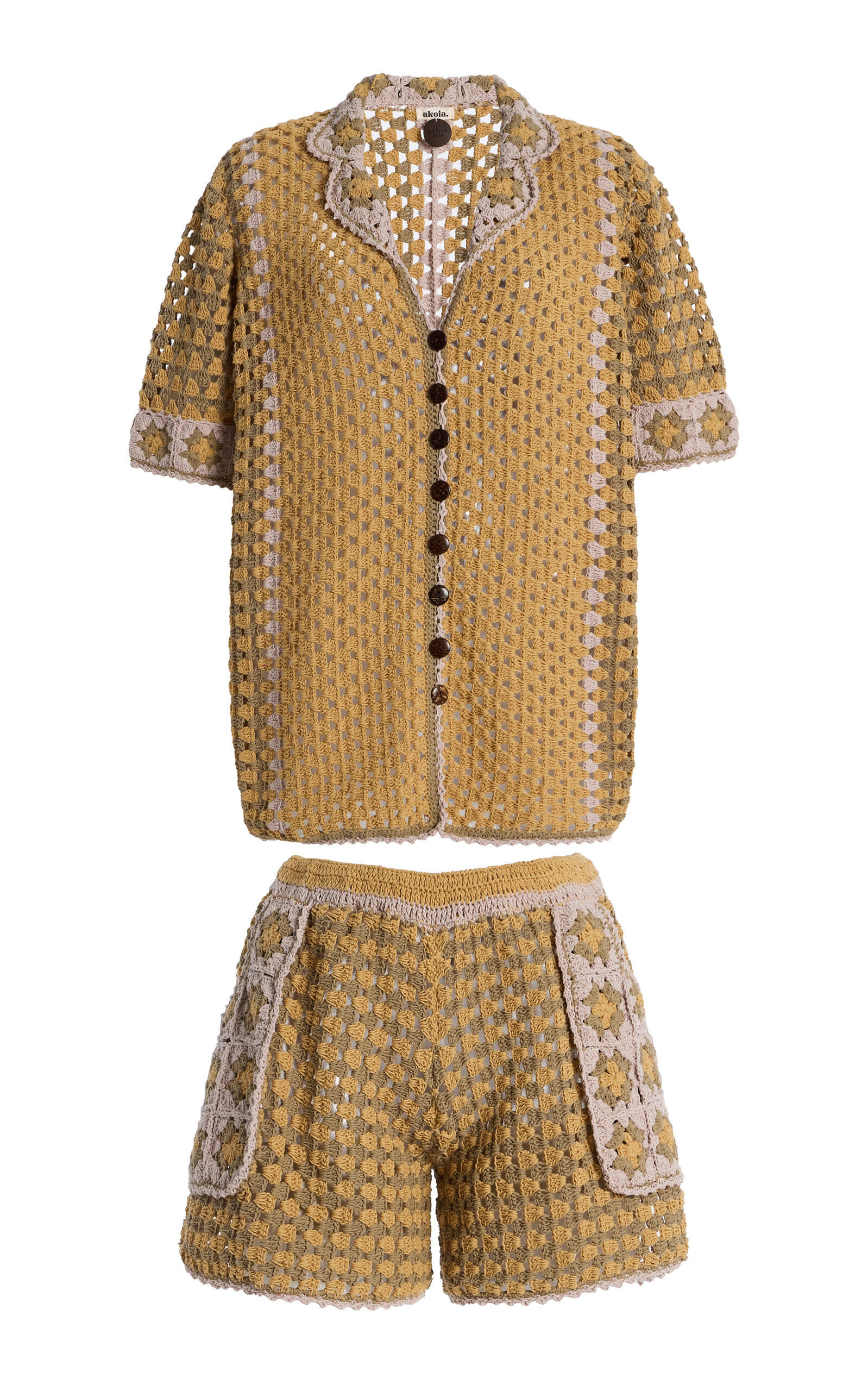 Akoia Swim Exclusive Moa Crocheted Cotton Short Set In Brown