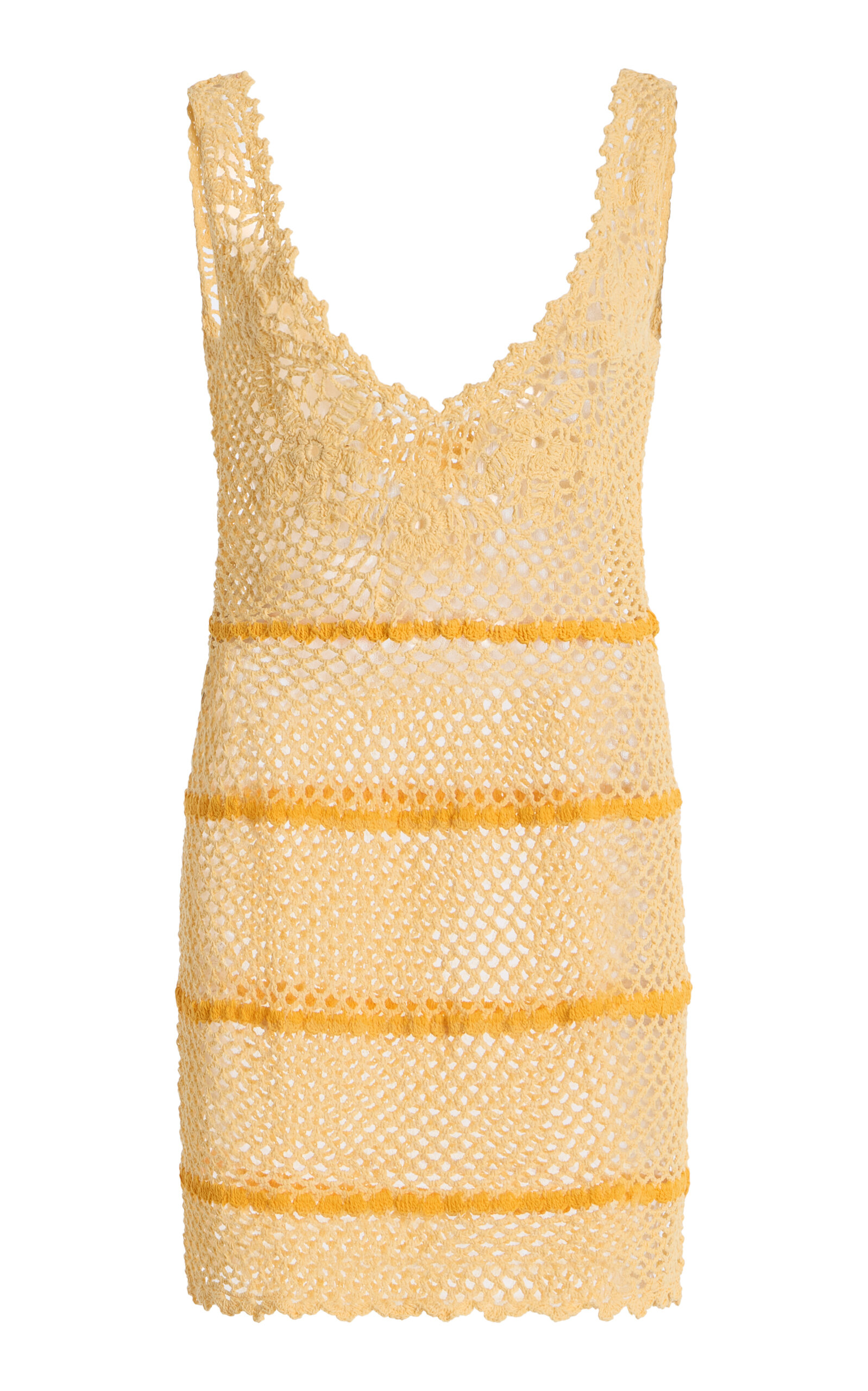 Akoia Swim Exclusive Nata Crocheted Cotton Mini Dress In Yellow