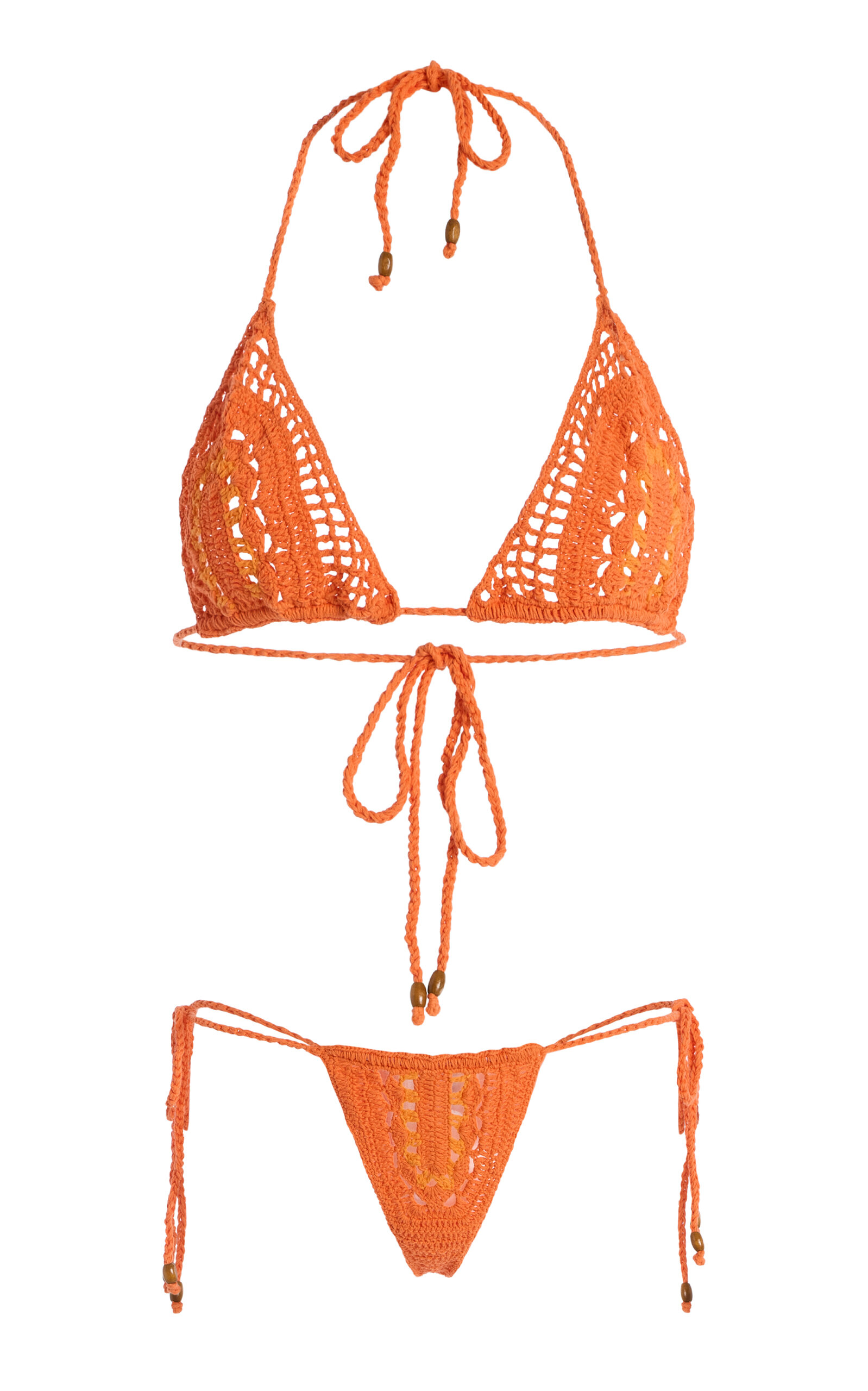 Akoia Swim Exclusive Crocheted Cotton Bikini In Orange