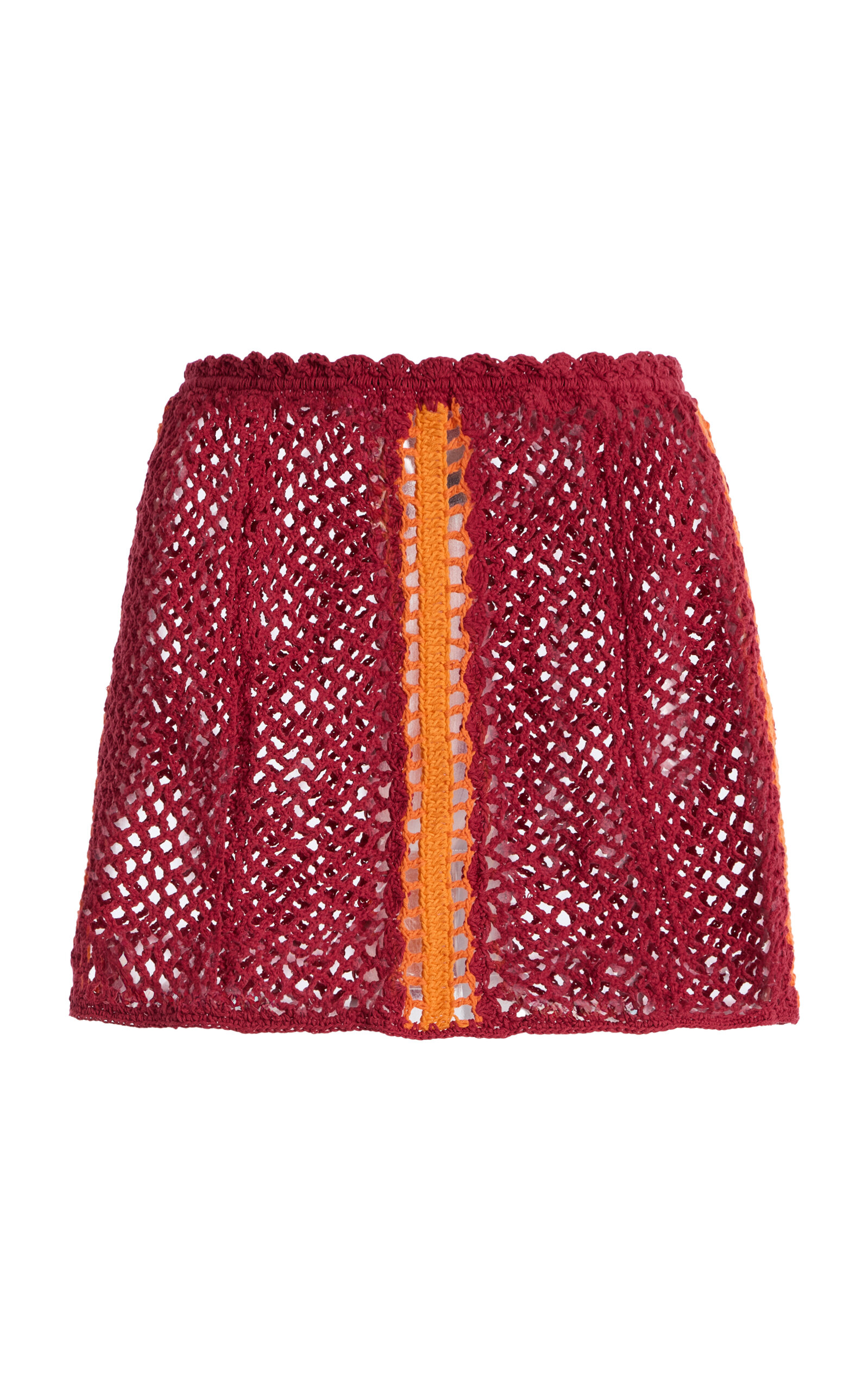 Akoia Swim Exclusive Crocheted Cotton Mini Skirt In Red