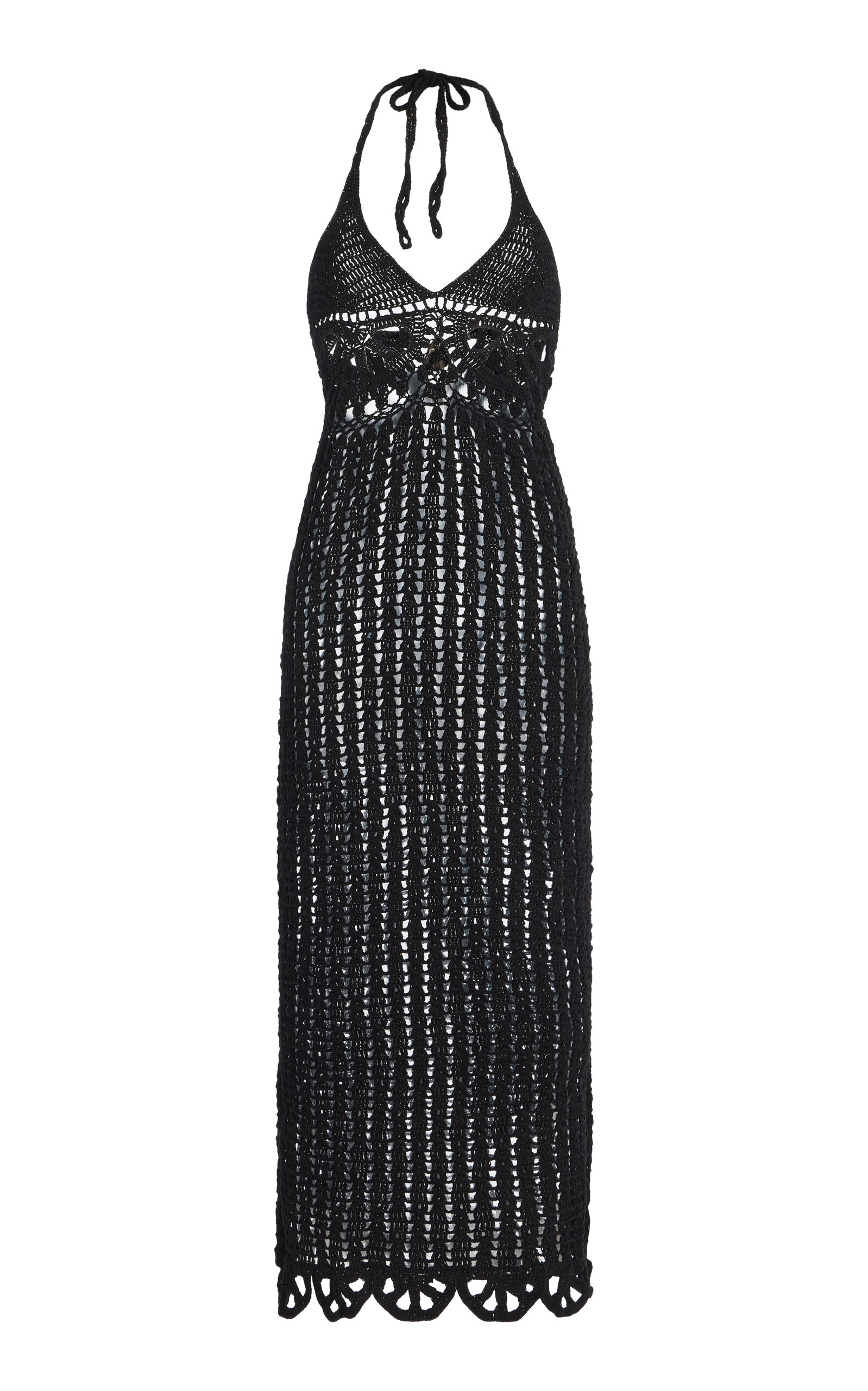 Akoia Swim Exclusive Crocheted Cotton Midi Dress In Black