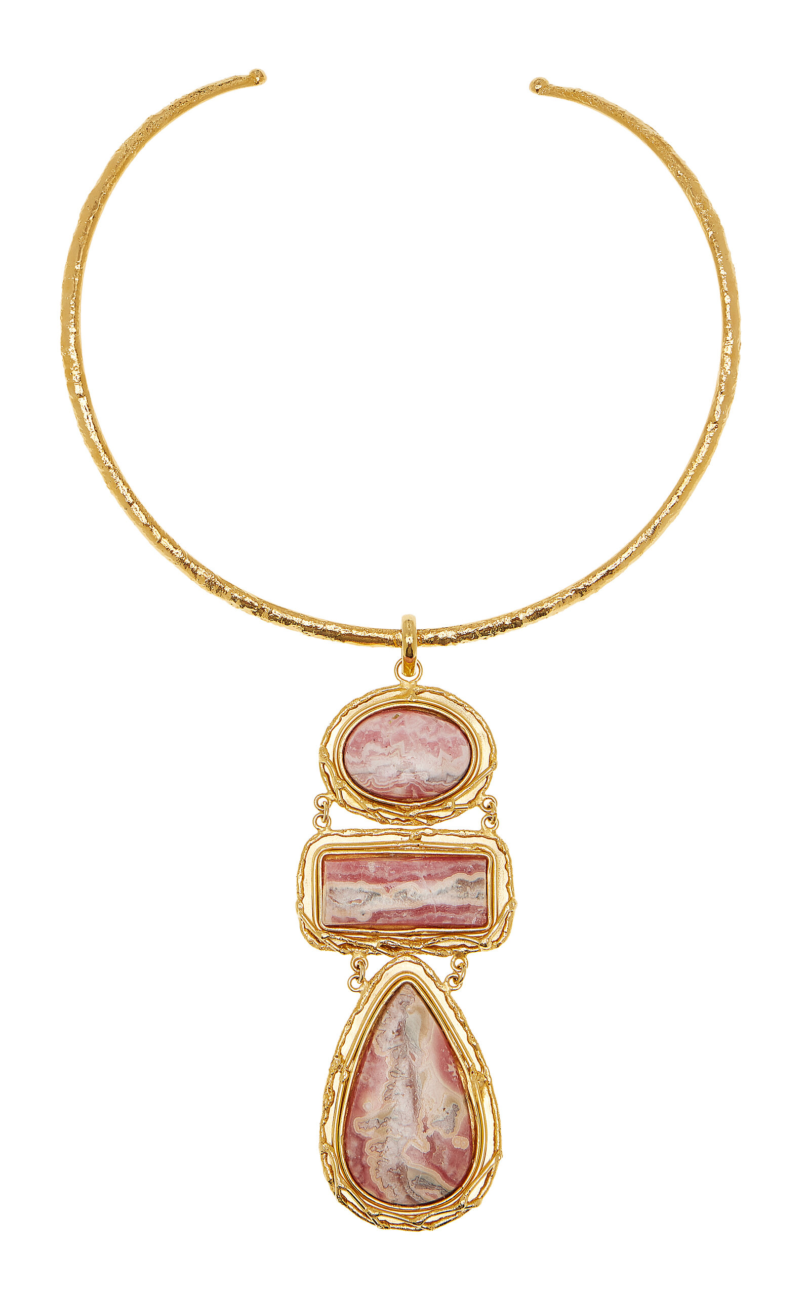 Sylvia Toledano 18k Gold Plated Rhodochrosite Necklace In Gold