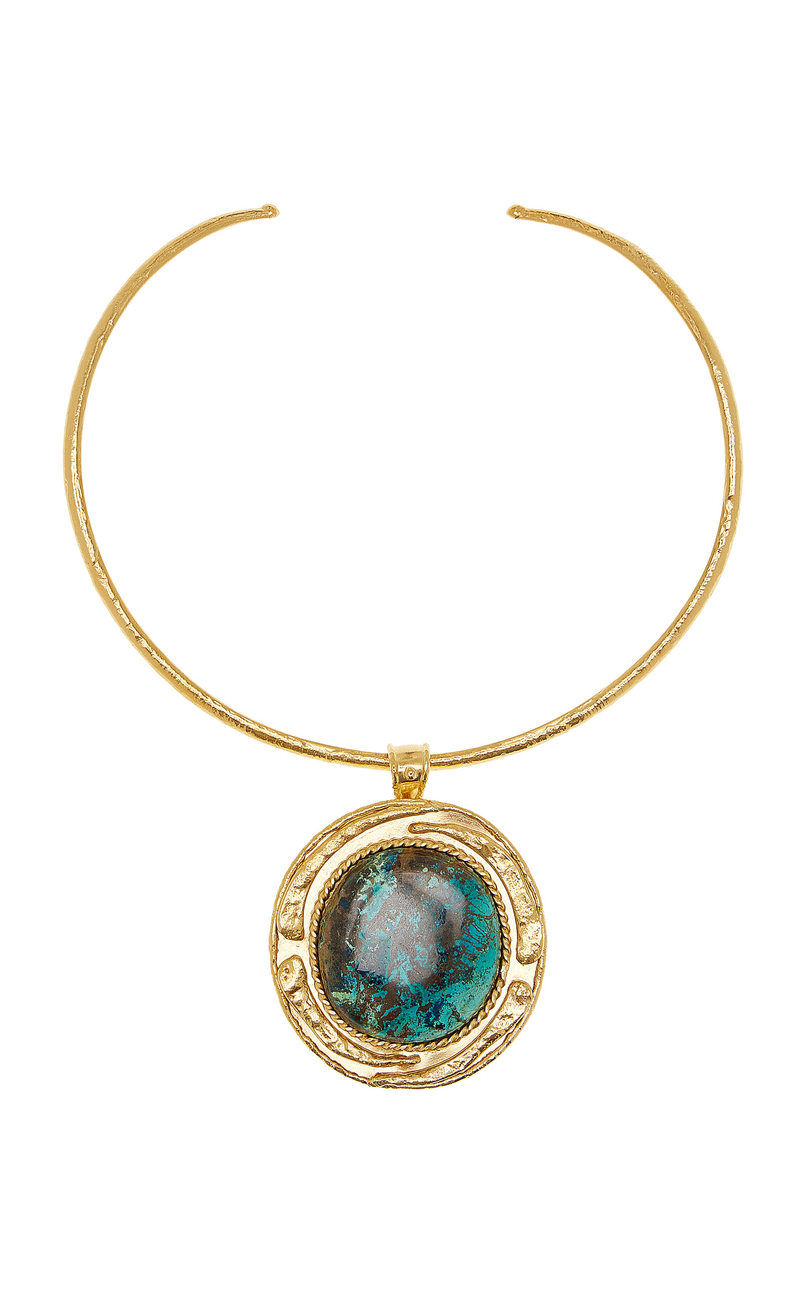 Sylvia Toledano 18k Gold Plated Azurite Stone Necklace - Gold - OS - Moda Operandi