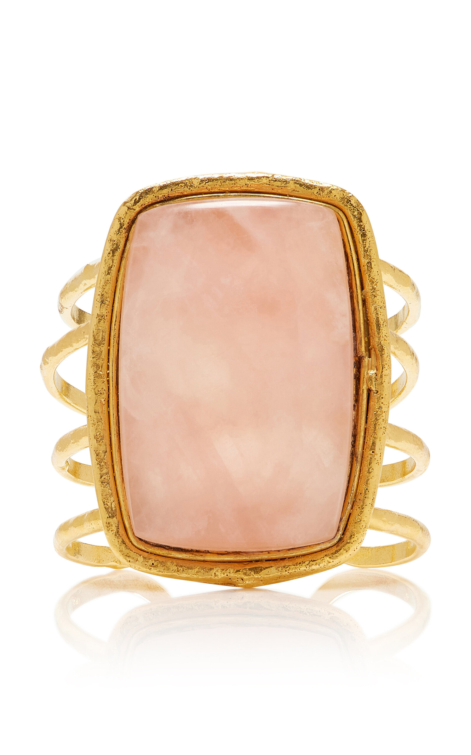 Sylvia Toledano 18k Gold Plated Pink Quartz Cuff Bracelet - Gold - OS - Moda Operandi