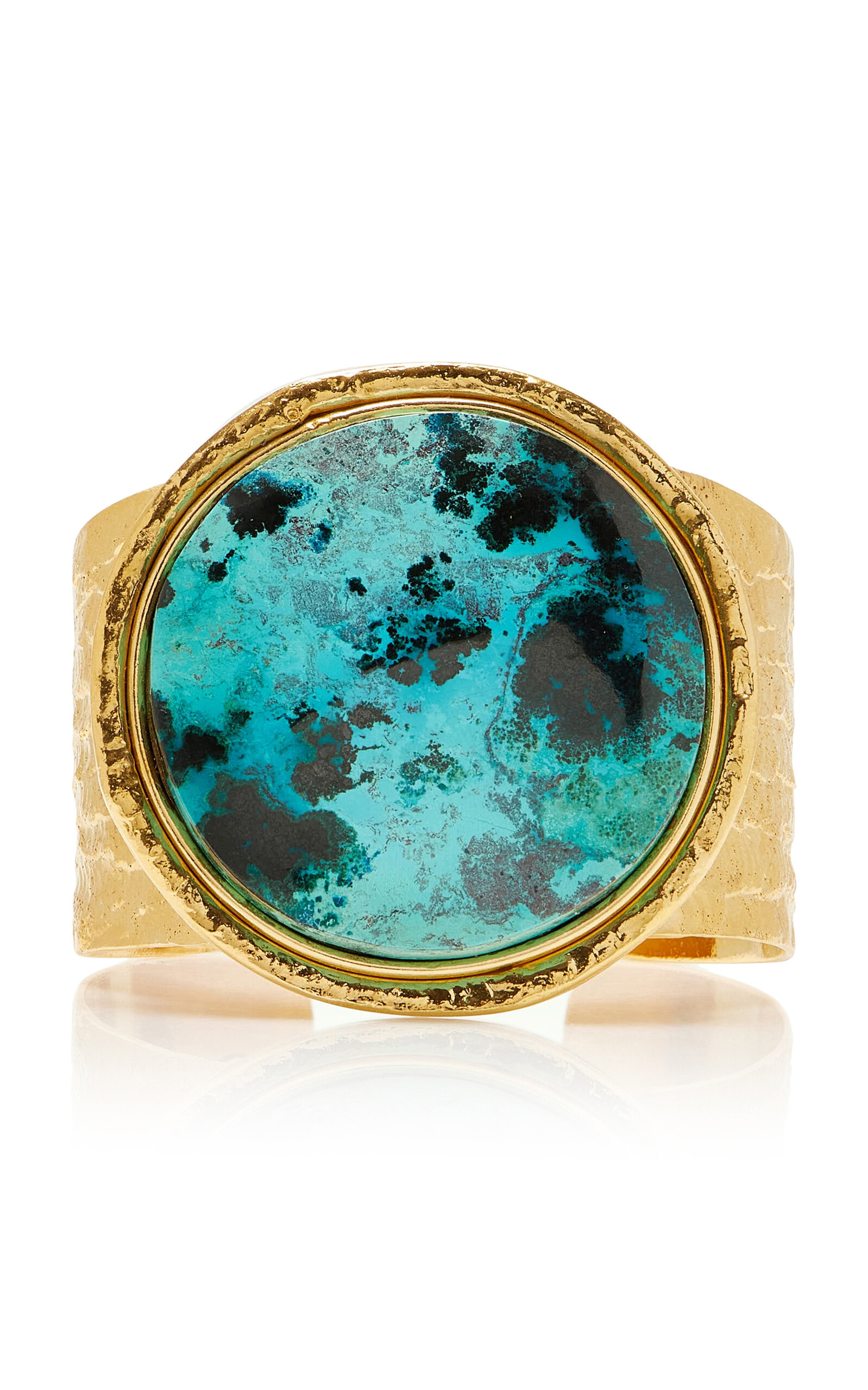 Sylvia Toledano 18k Gold Plated Chrysocolla Cuff Bracelet - Gold - OS - Moda Operandi