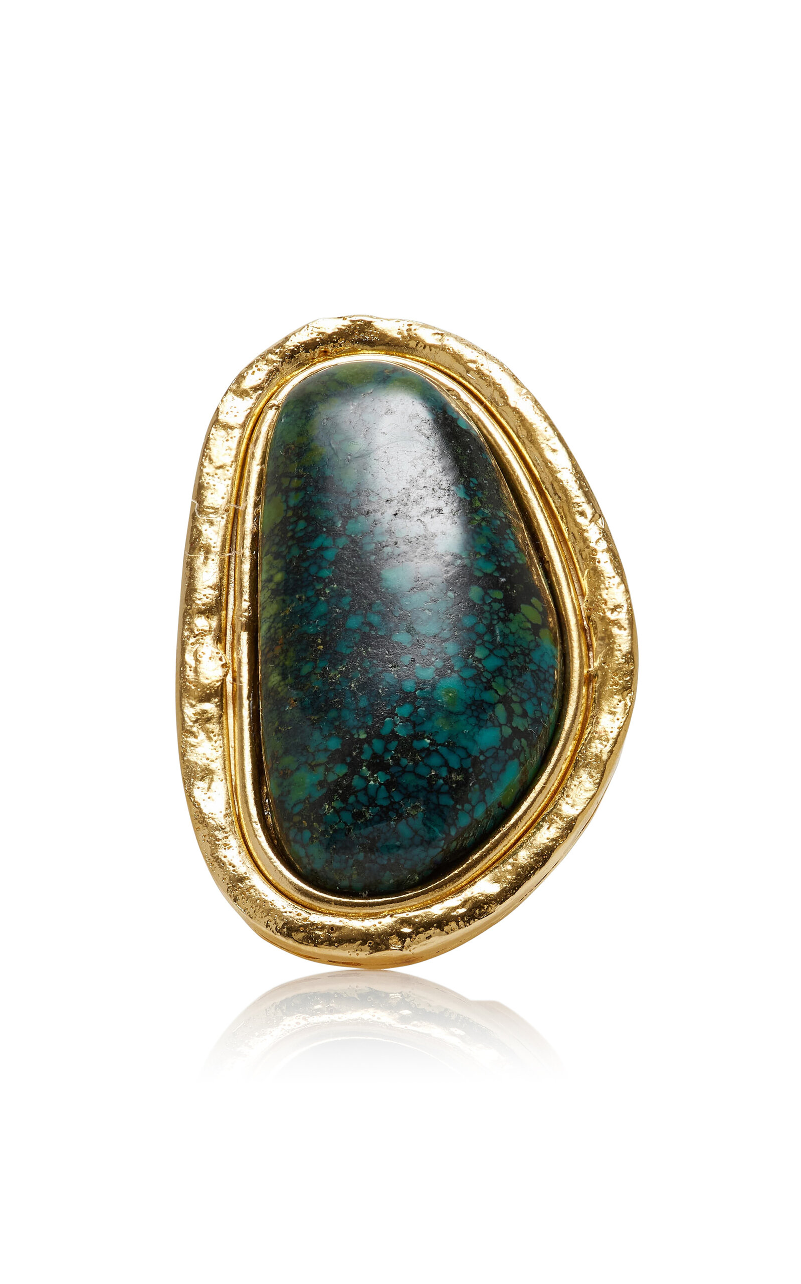 Sylvia Toledano 18k Gold Plated Chrysocolla Ring In Gold