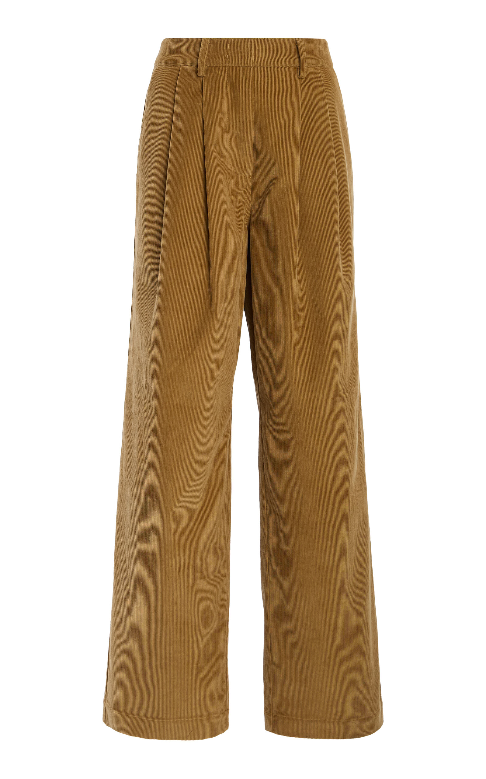 Co Tton Rduroy Wide Leg Pants In Brown