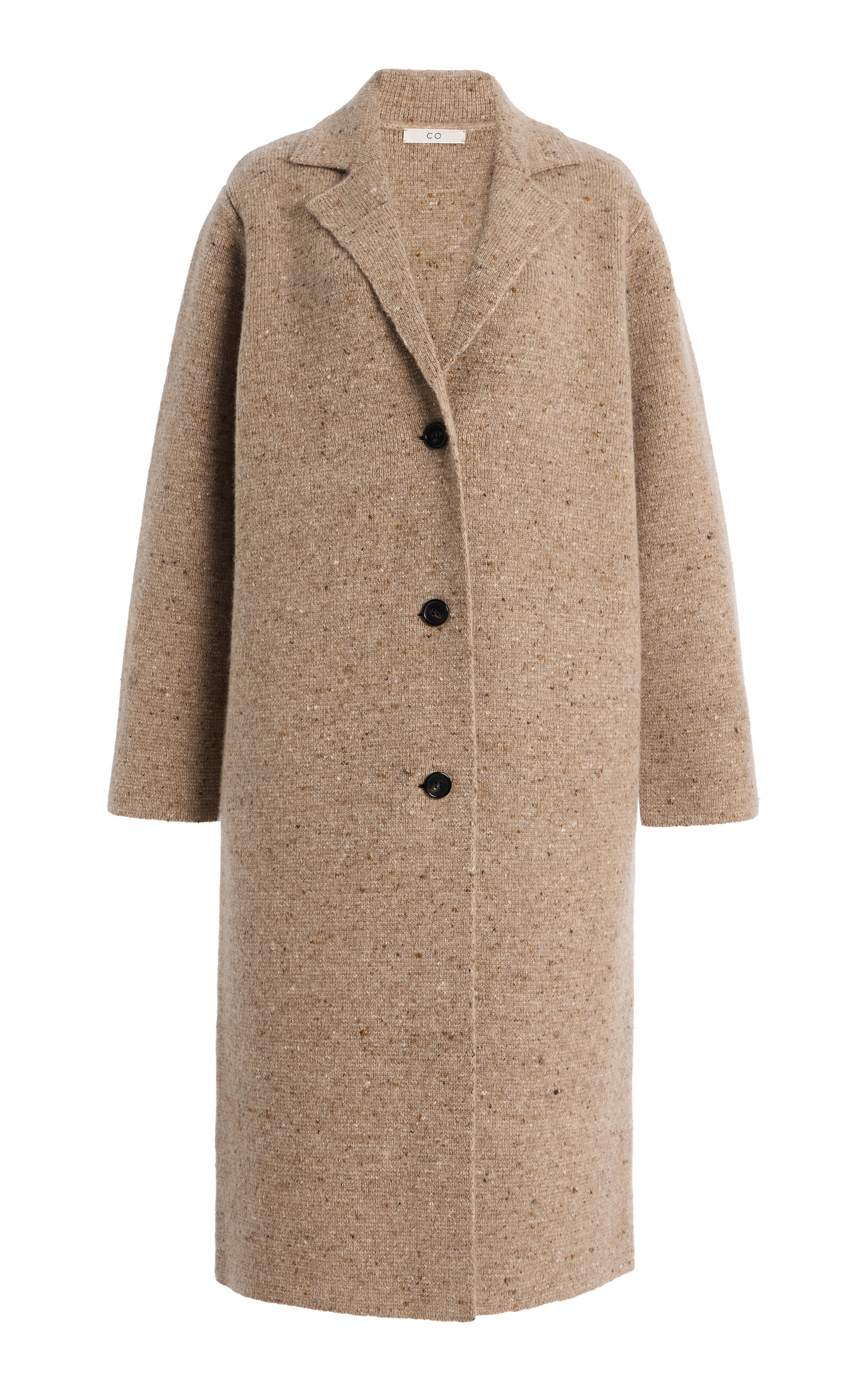 Co Wool-Cashmere Tweed Sweater Coat