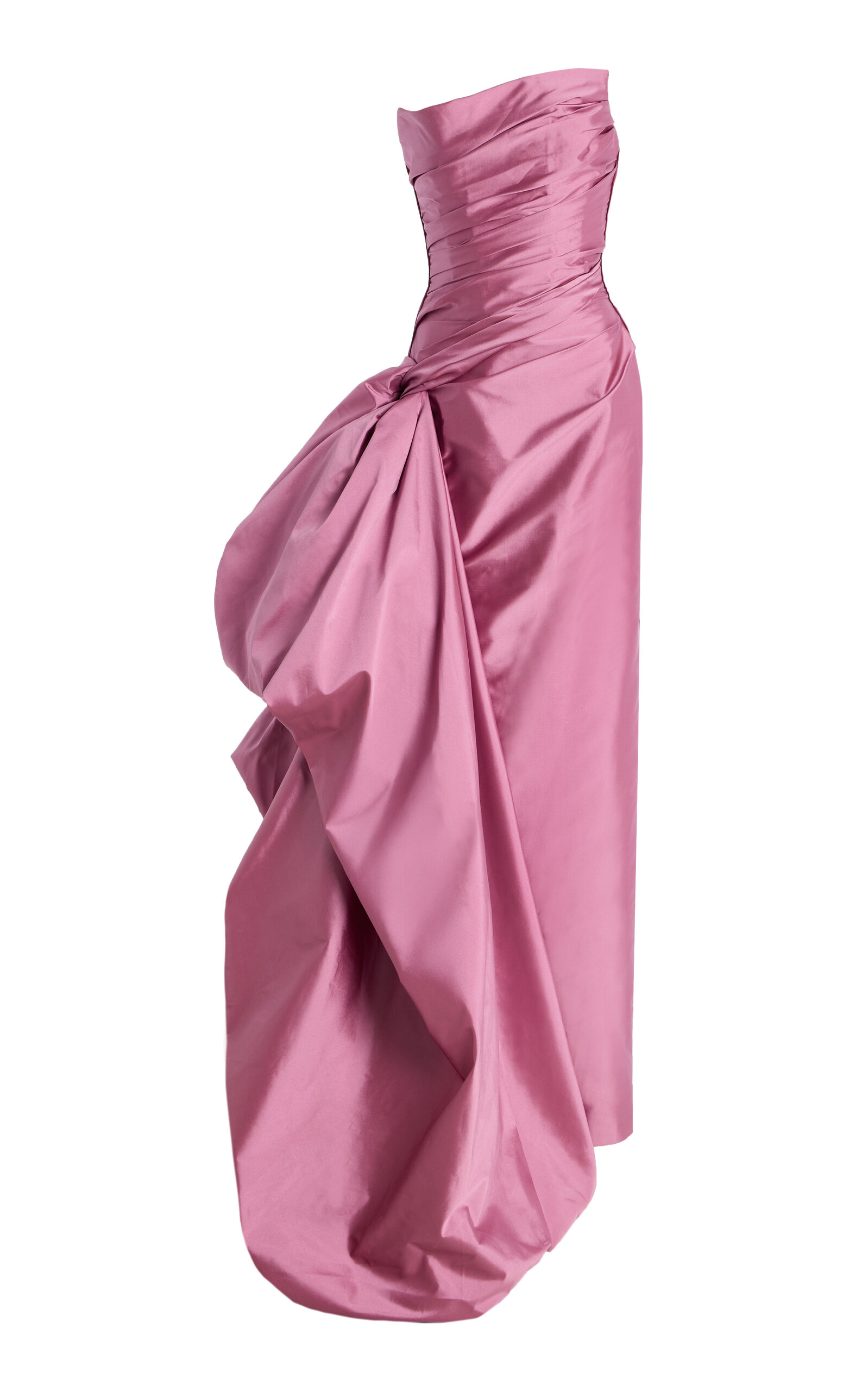 Marmar Halim Exclusive Strapless Ruched Taffeta Gown In Pink