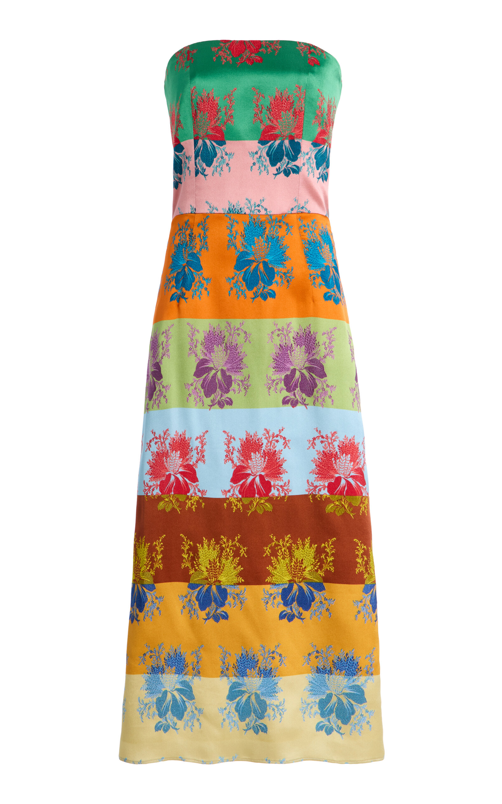 Rosie Assoulin Exclusive Paint Me In Stripes Silk-blend Dress In Multi