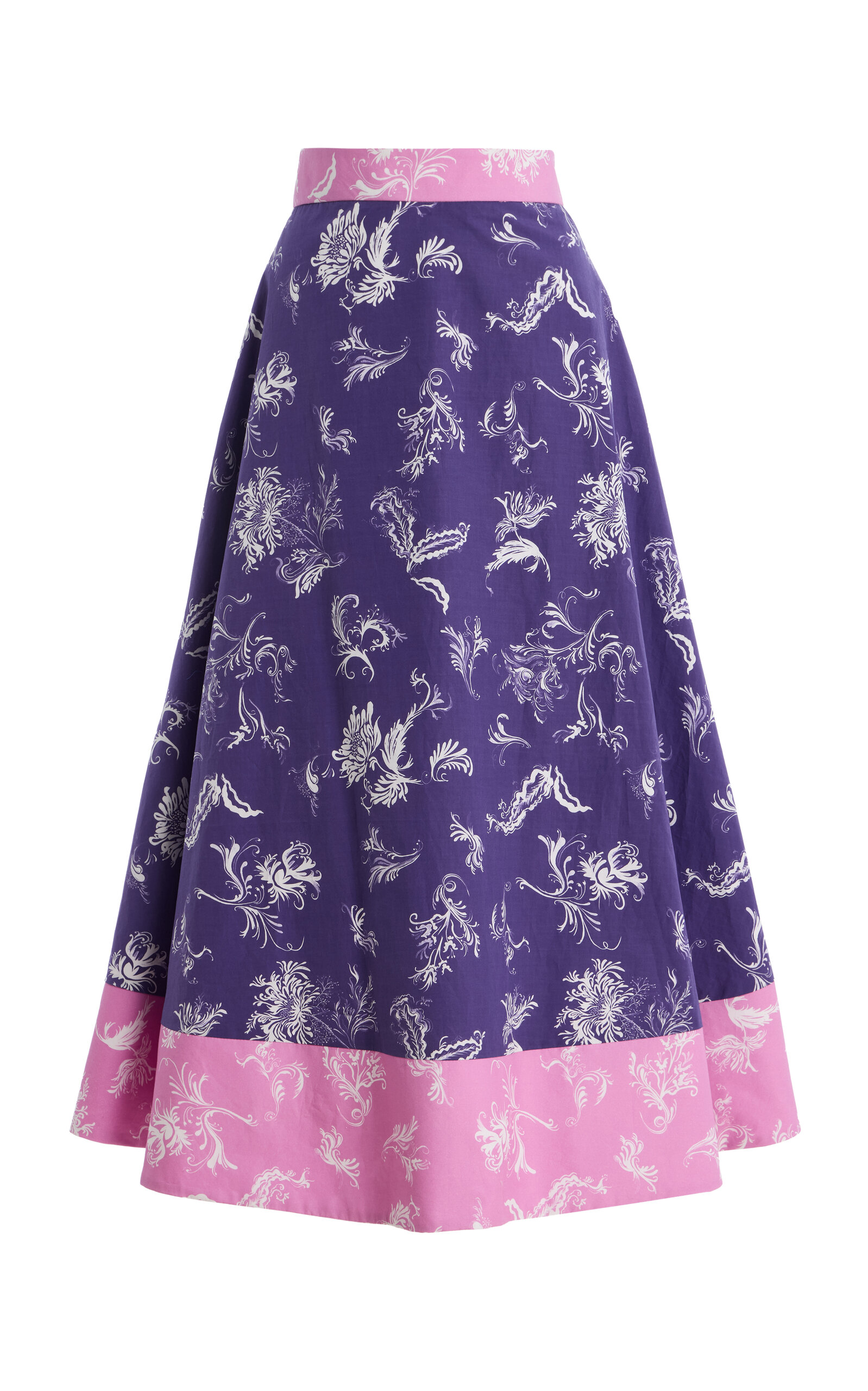 Rosie Assoulin Exclusive Floral Cotton A-Line Skirt