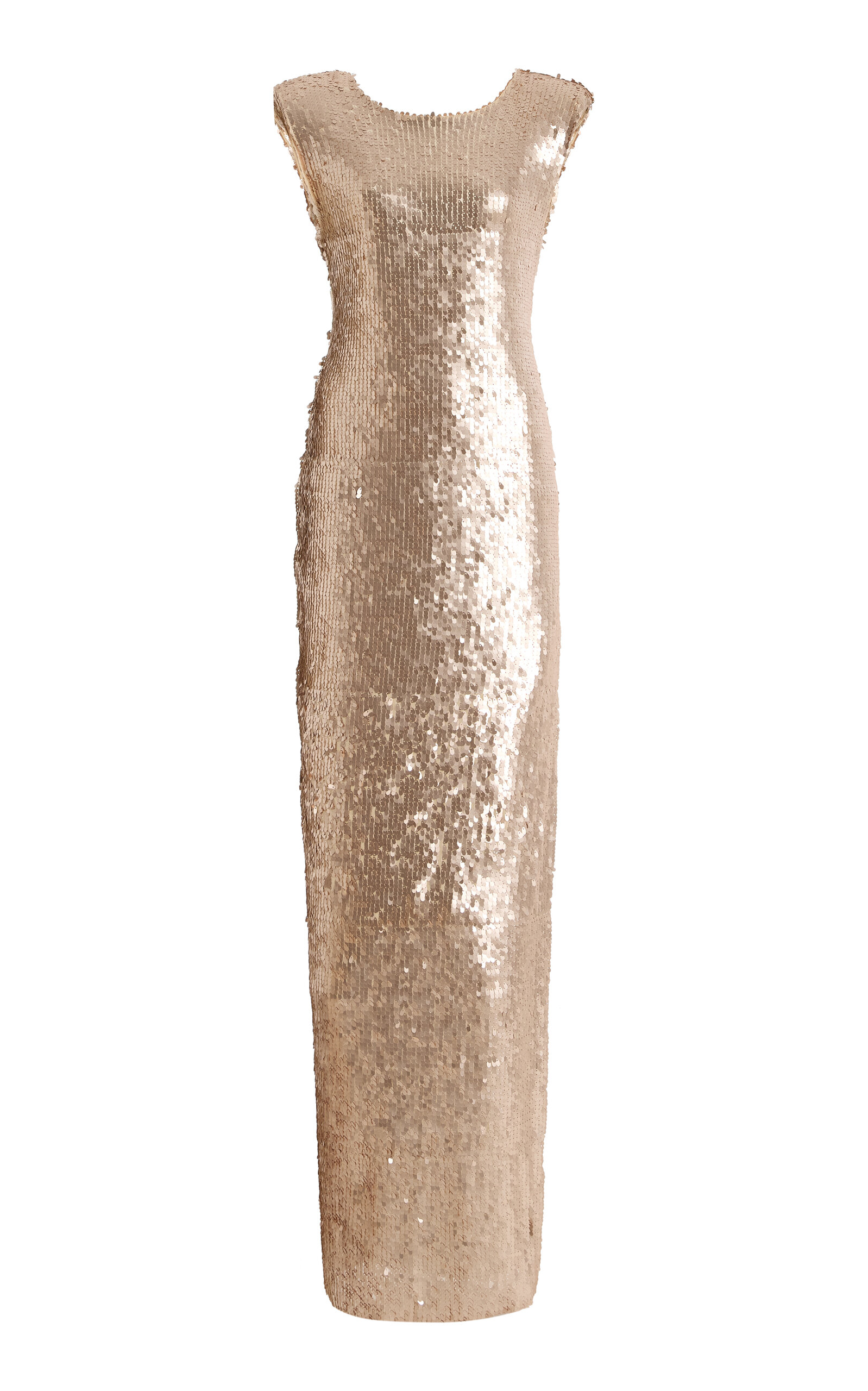 SEV Sculpted V-Back Sequined Gown