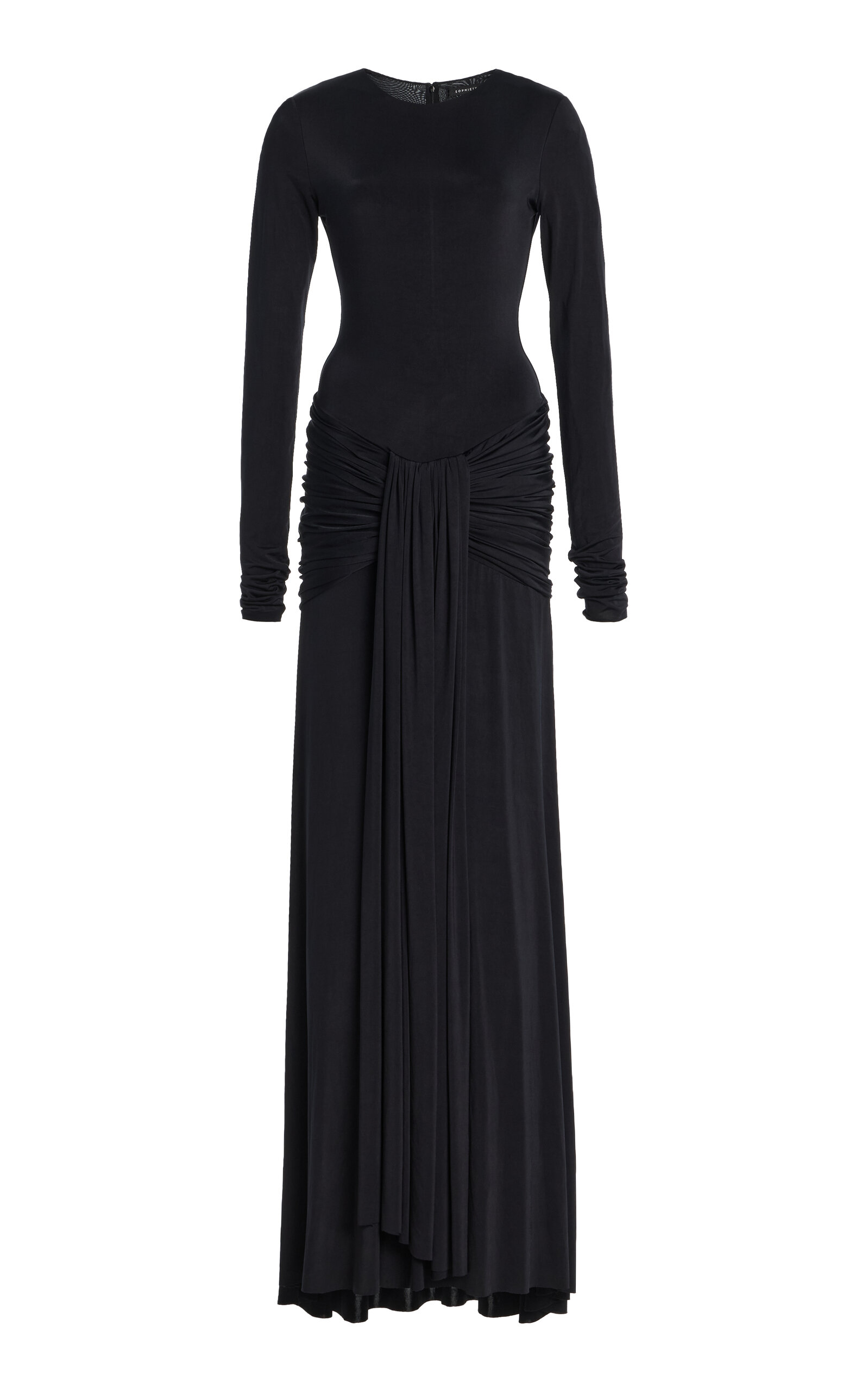 Sev Knotted Knit-jersey Maxi Dress In Black