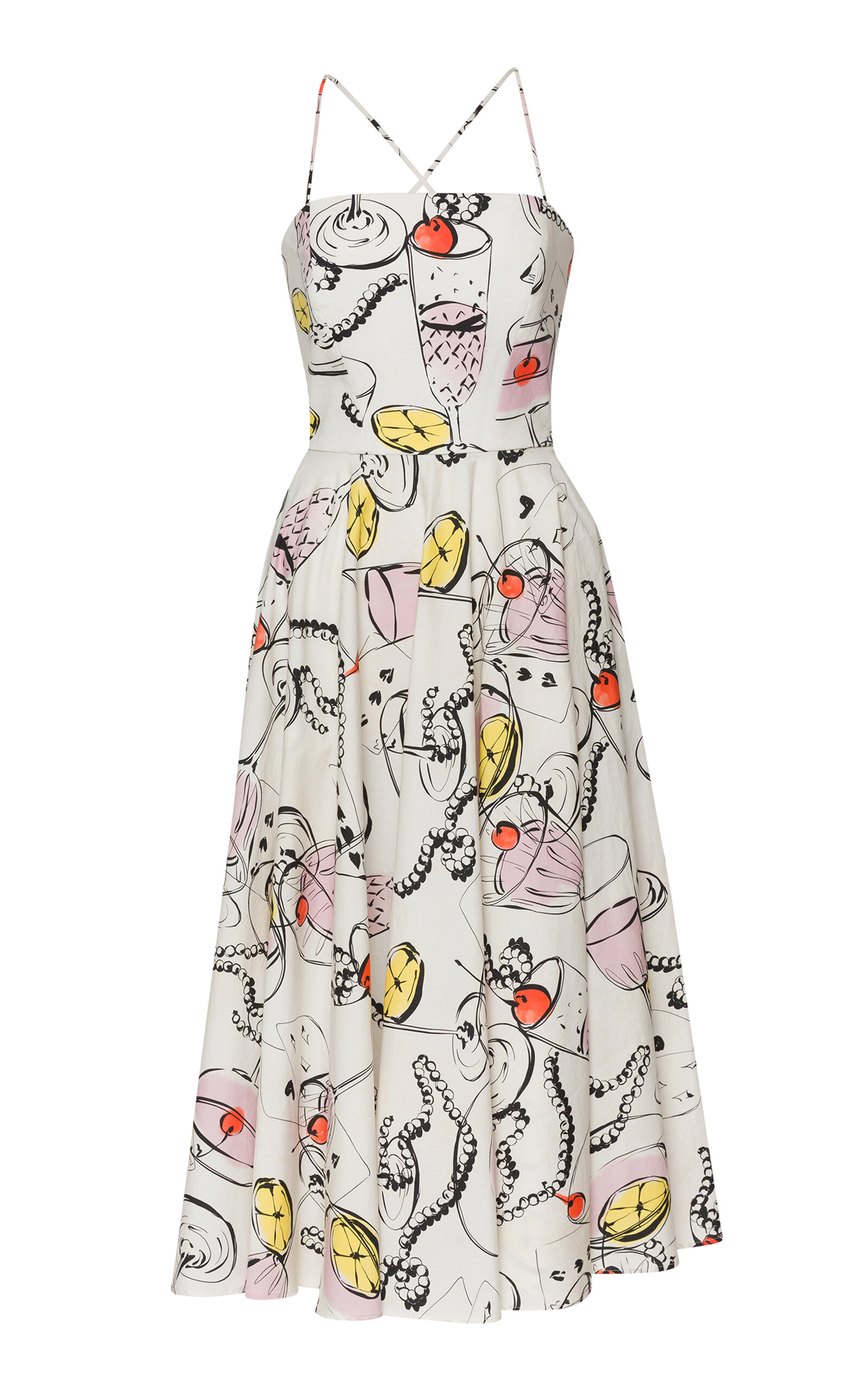 Cincin Printed Stretch-Cotton Midi Dress