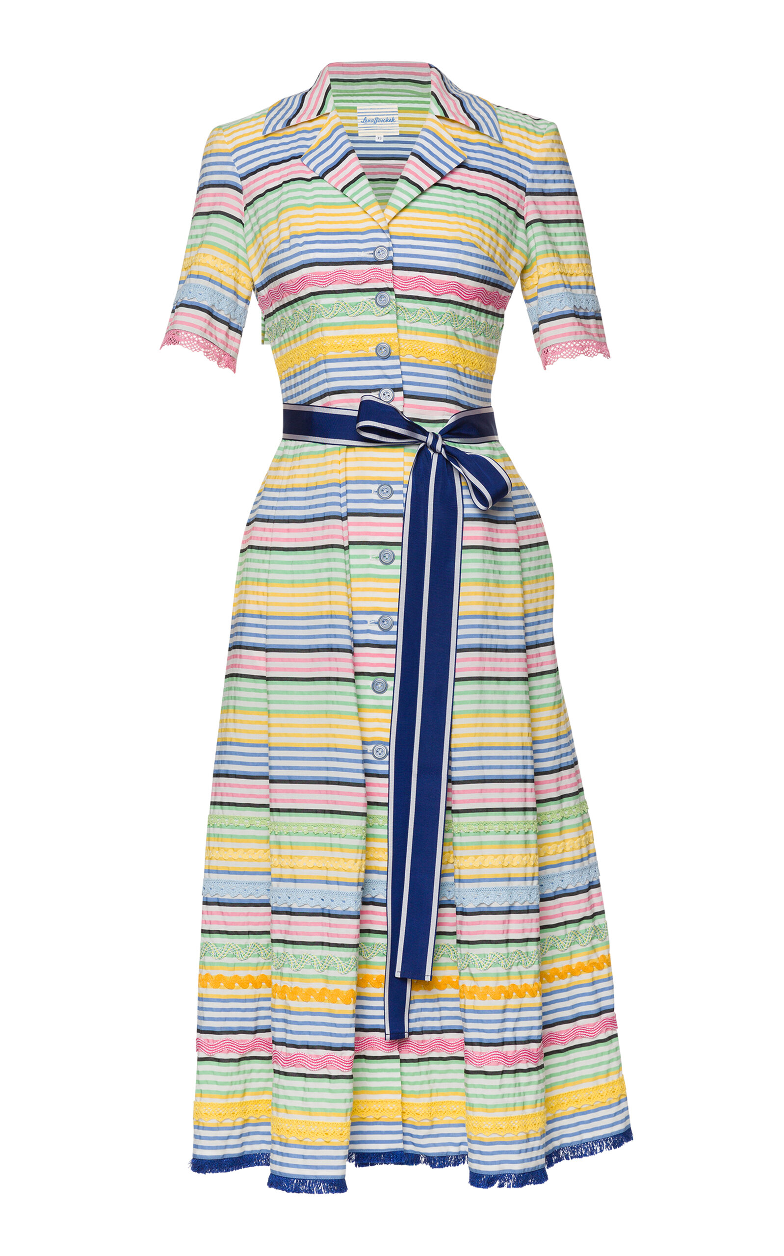 Lena Hoschek Gelato Striped Midi Dress - Stripe - XXL