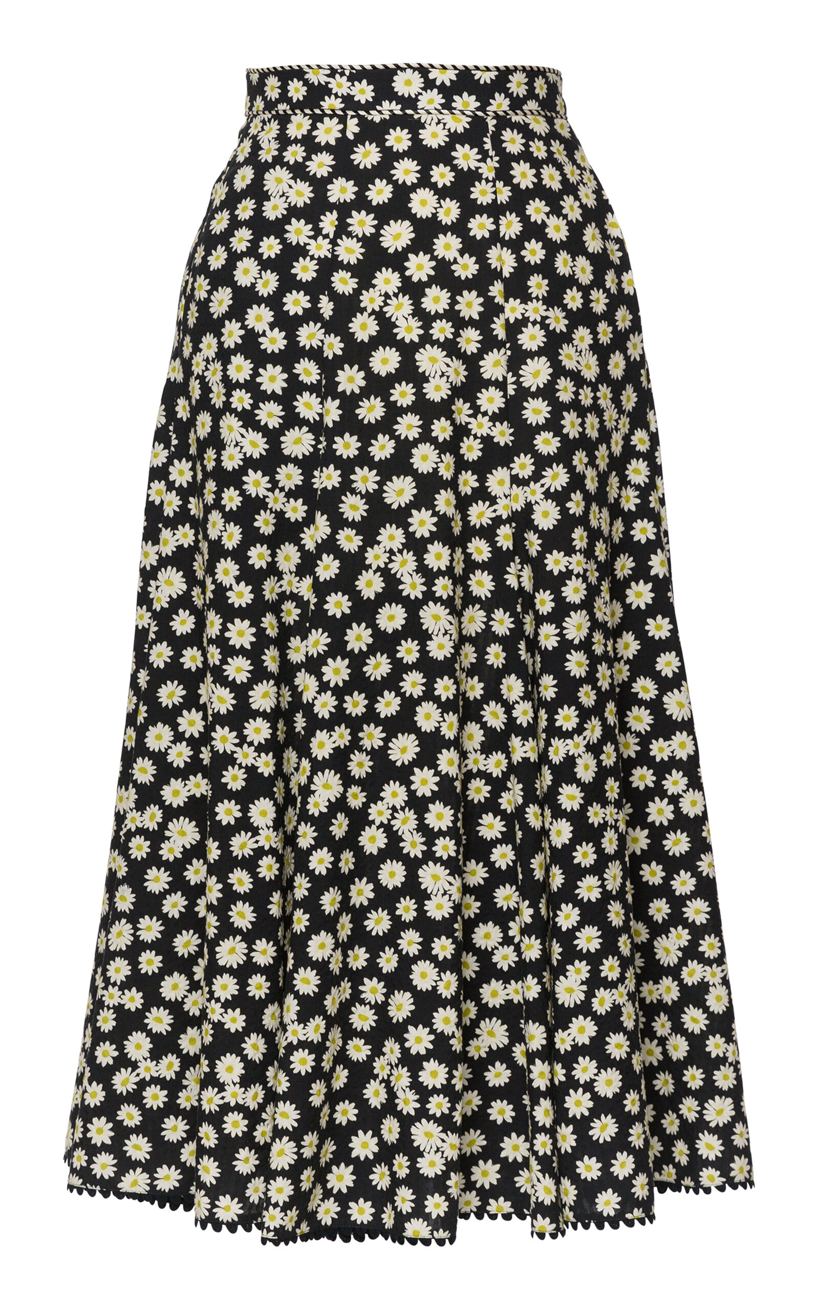 Lena Hoschek Nancy Printed Cotton-Blend Midi Skirt - Black/white - XXL
