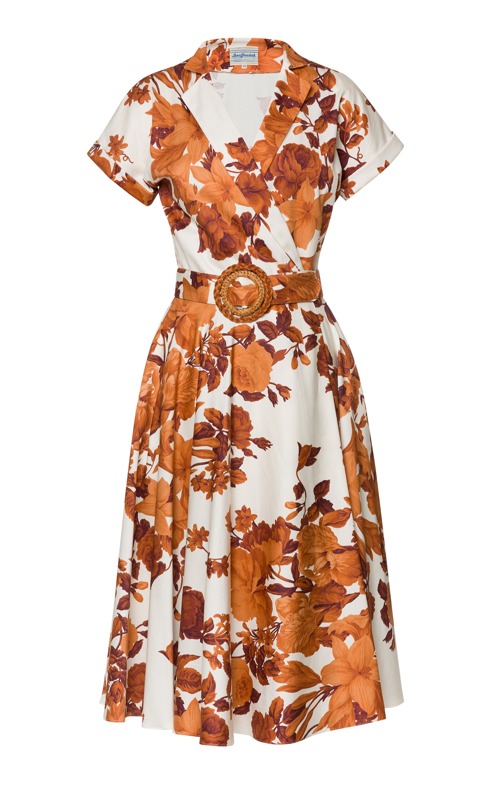 Lena Hoschek Ciel Printed Stretch-Cotton Midi Dress - Brown - Women's Clothing