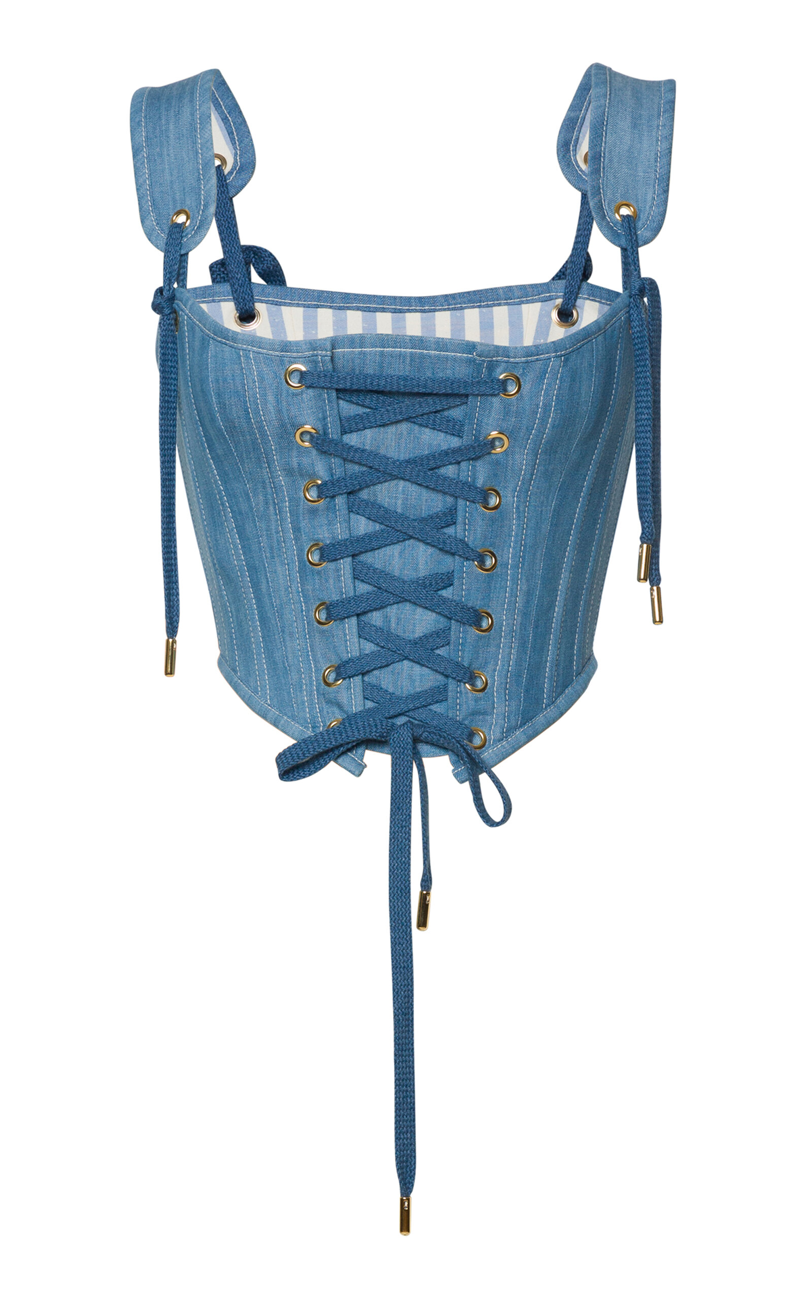 Toni Lace-Up Denim Corset