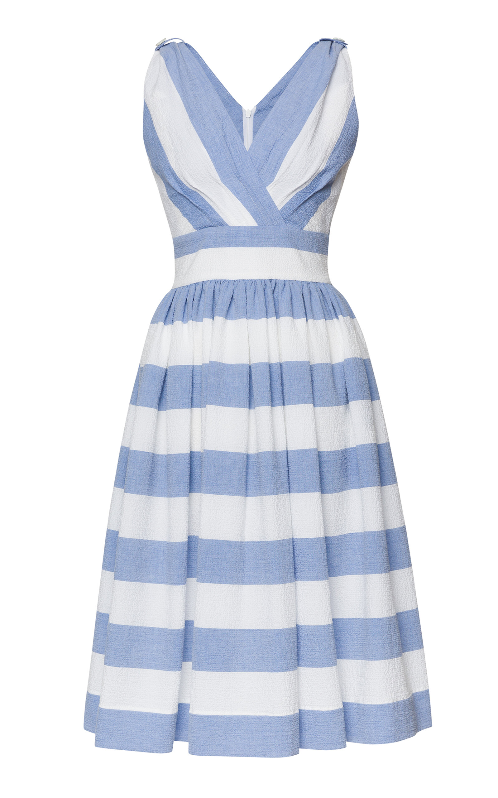 Caterina Striped Stretch-Cotton Midi Dress