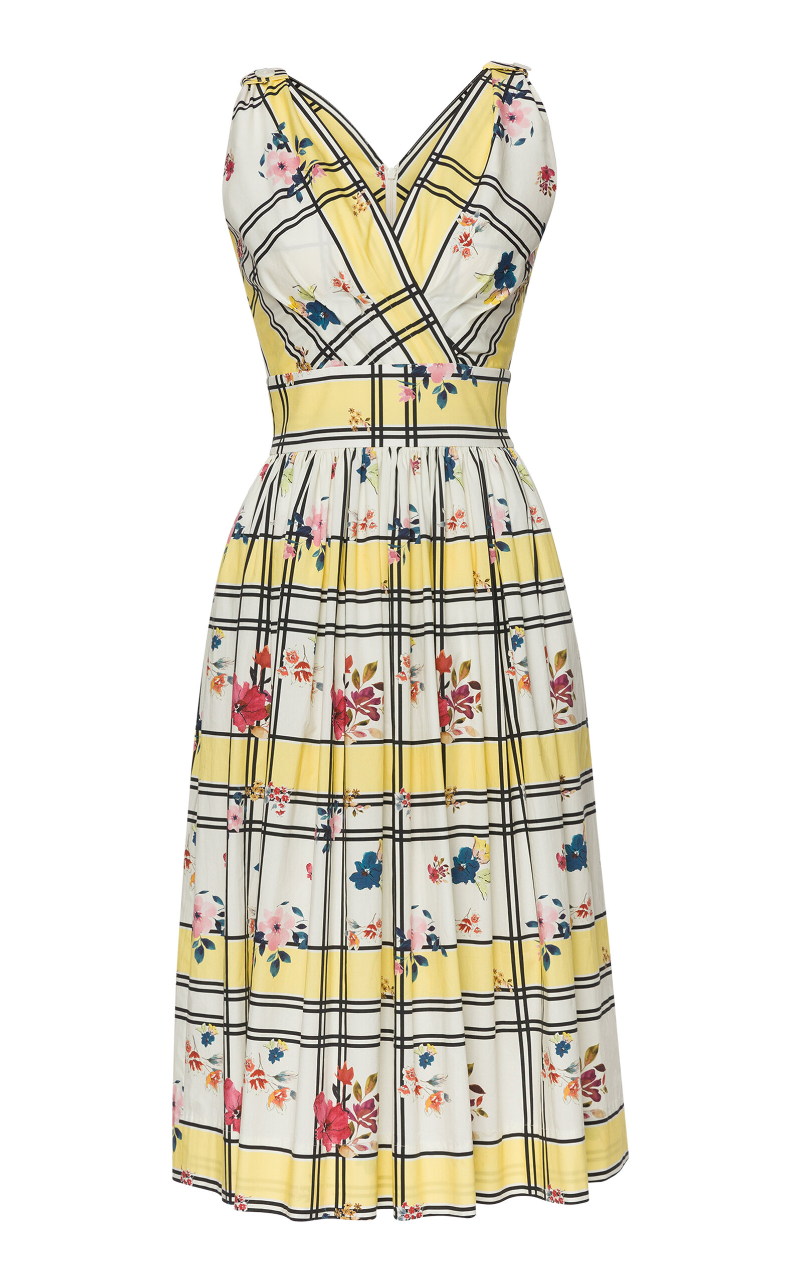 Caterina Printed Stretch-Cotton Midi Dress