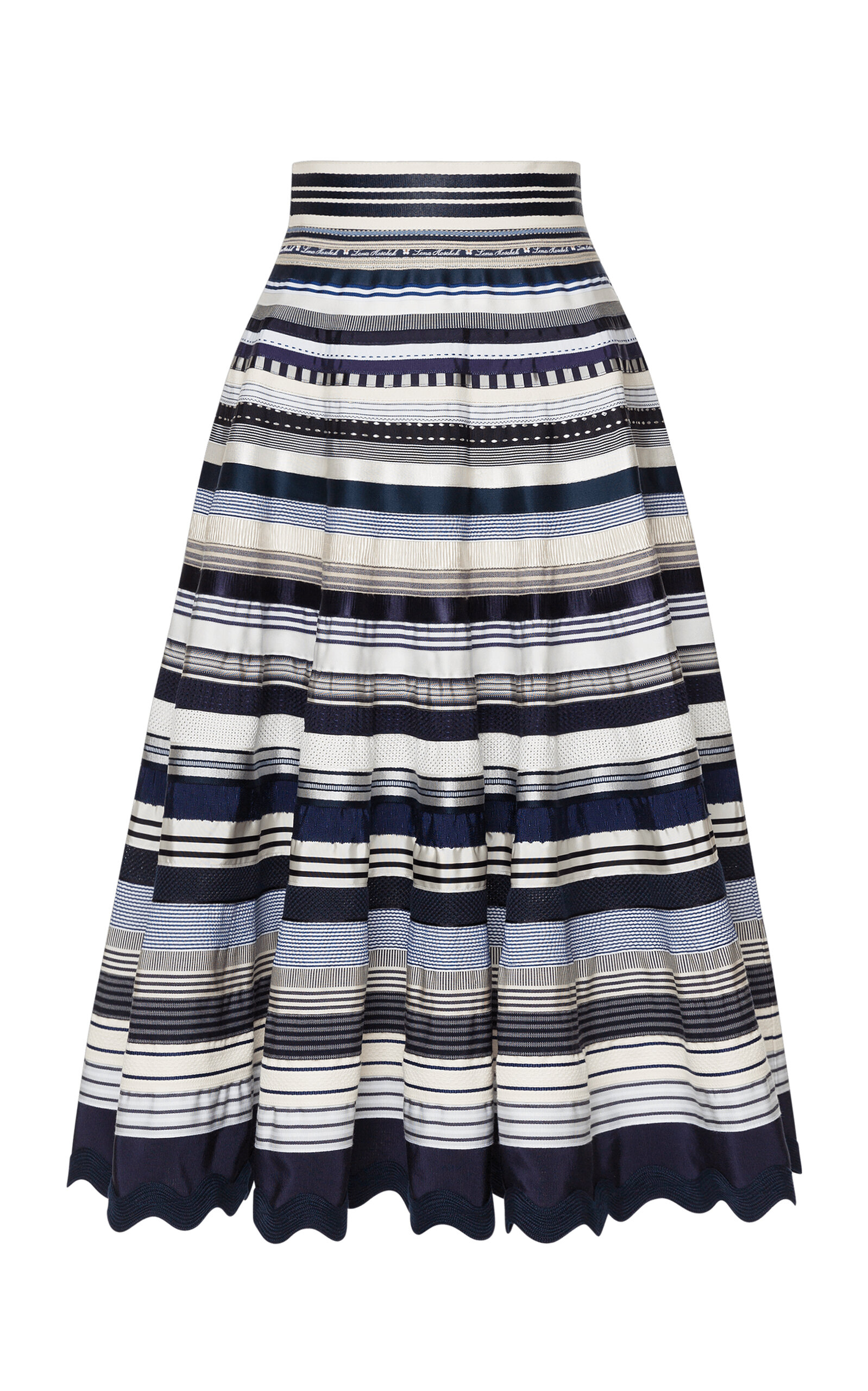 Opulence Ribbon Patterned Midi Skirt