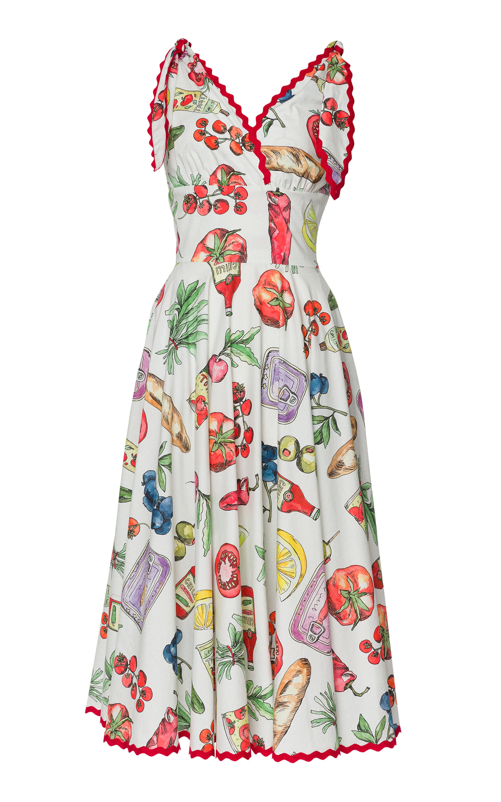 Lena Hoschek Lola Printed Stretch-Coton Midi Dress - Multi