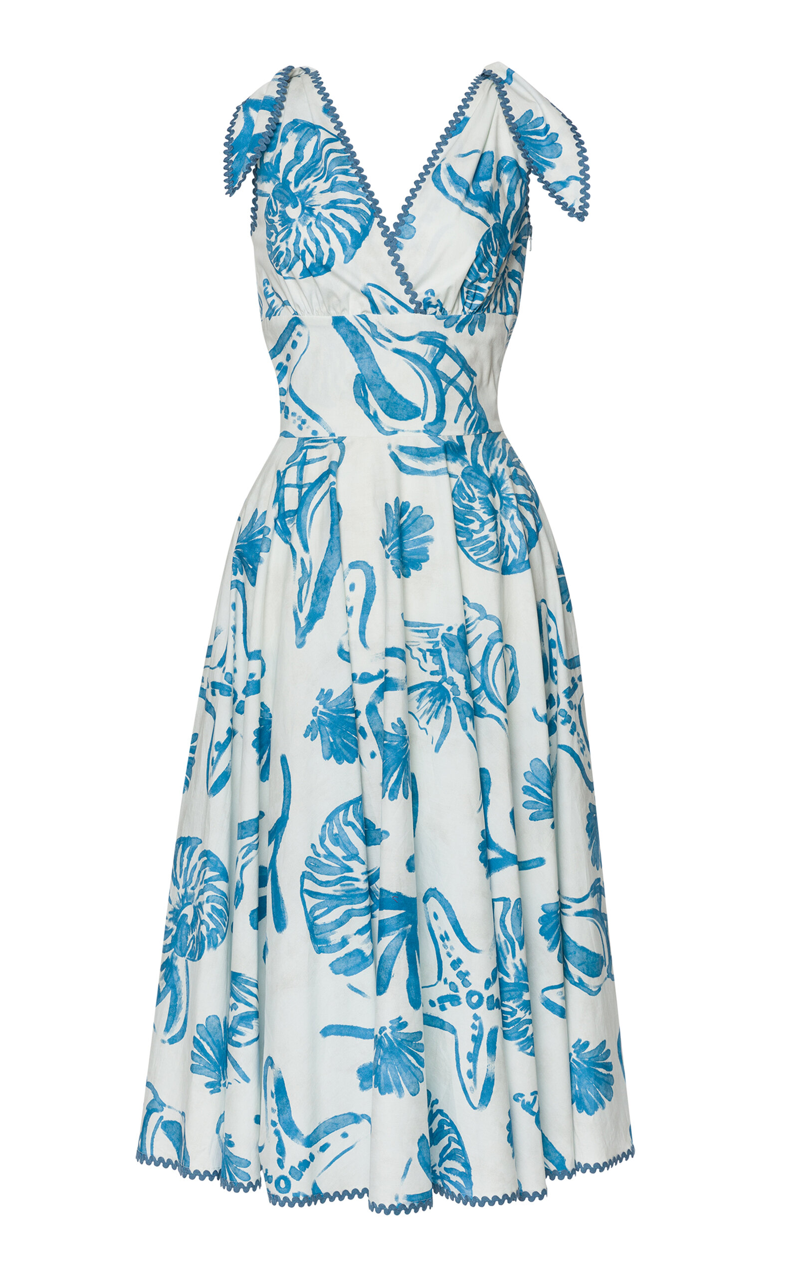 Lola Printed Stretch-Coton Midi Dress