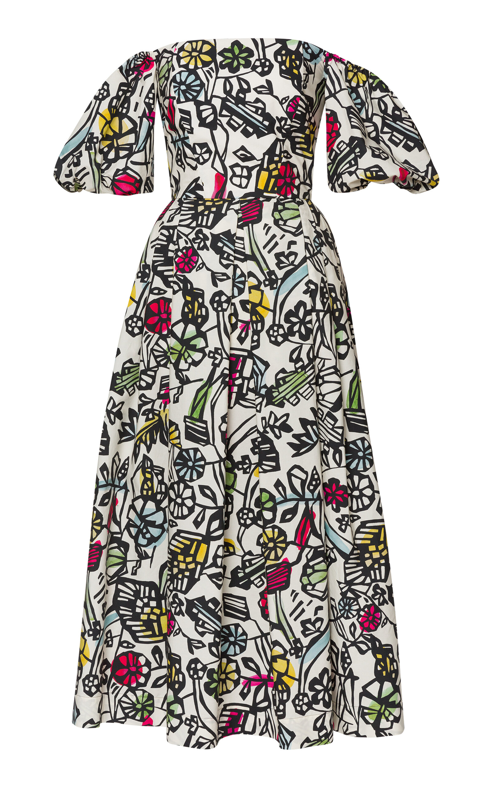 Lena Hoschek Gioia Off-The-Shoulder Stretch-Cotton Midi Dress - Multi - XS