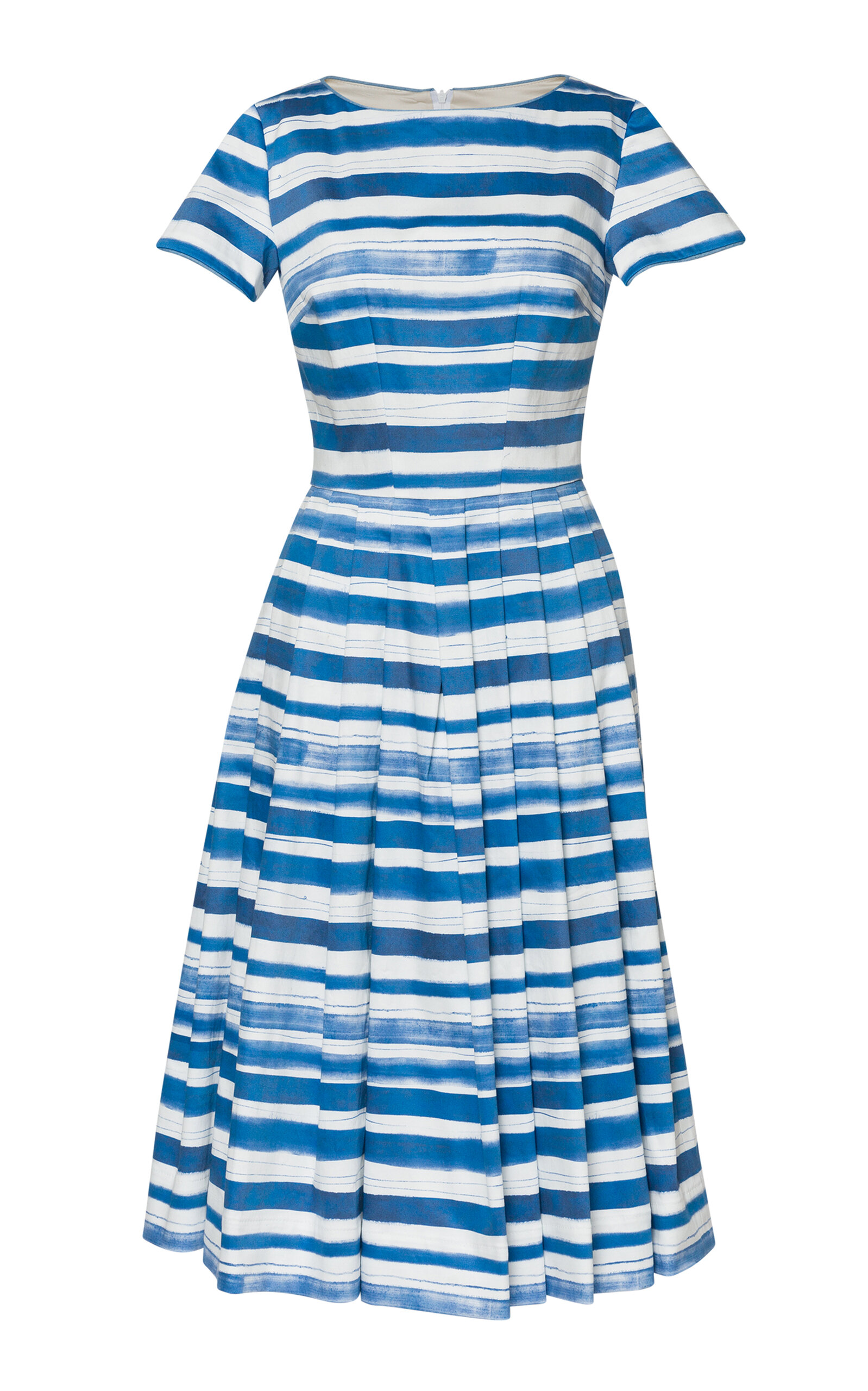Lena Hoschek Gio Striped Stretch-Cotton Midi Dress - Blue - XS