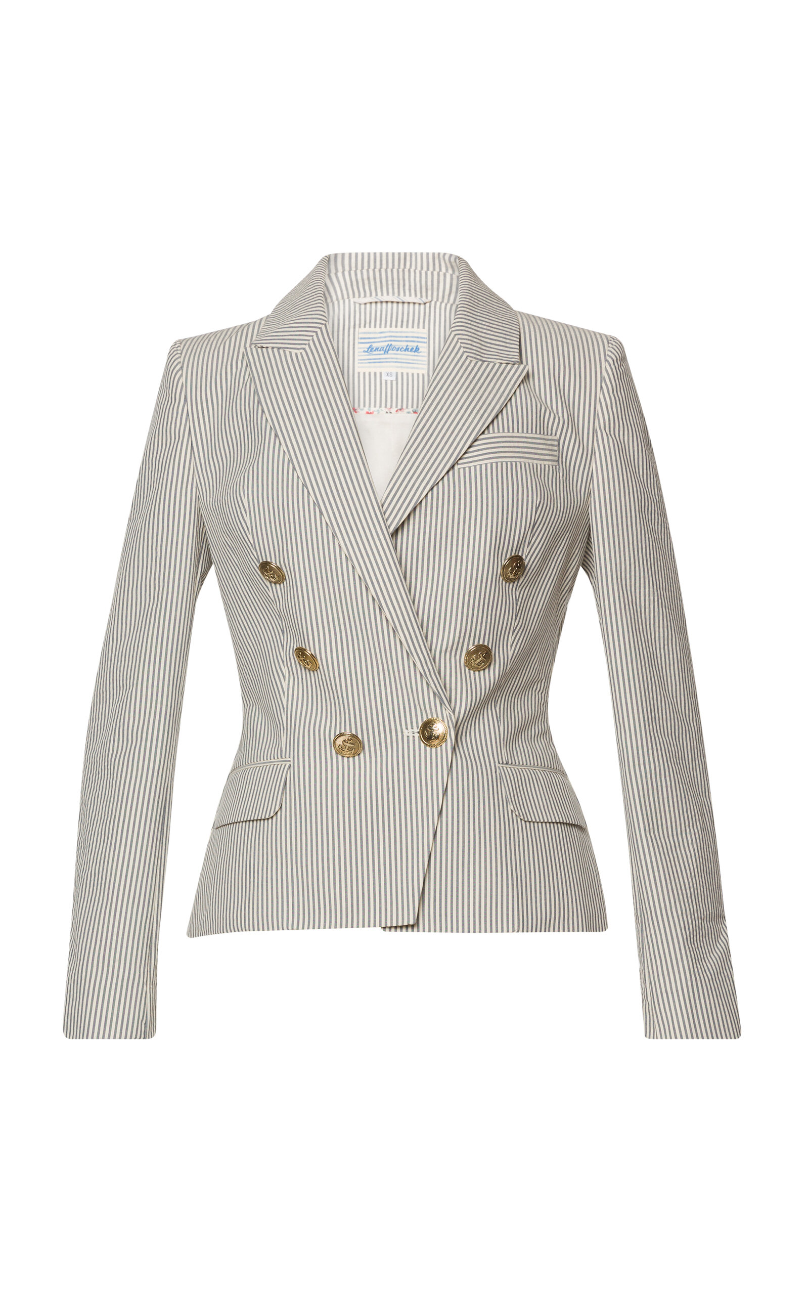 Lena Hoschek Capitano Striped Cotton Blazer - Stripe - XS