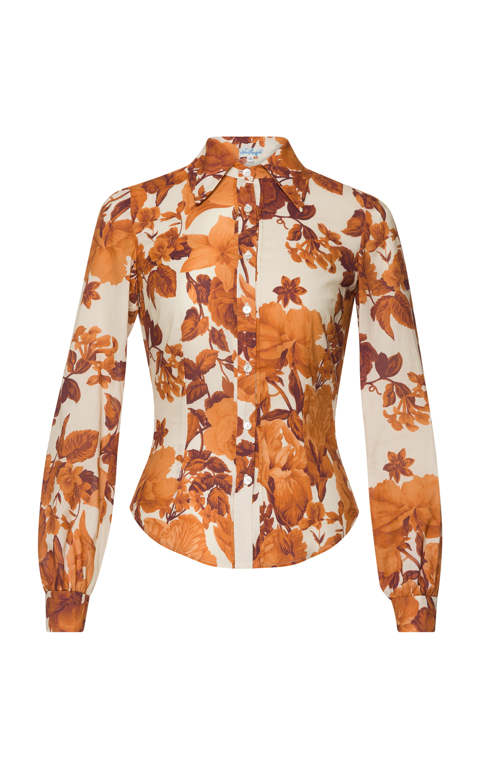 Lena Hoschek Blanche Printed Cotton Blouse - Brown - XS