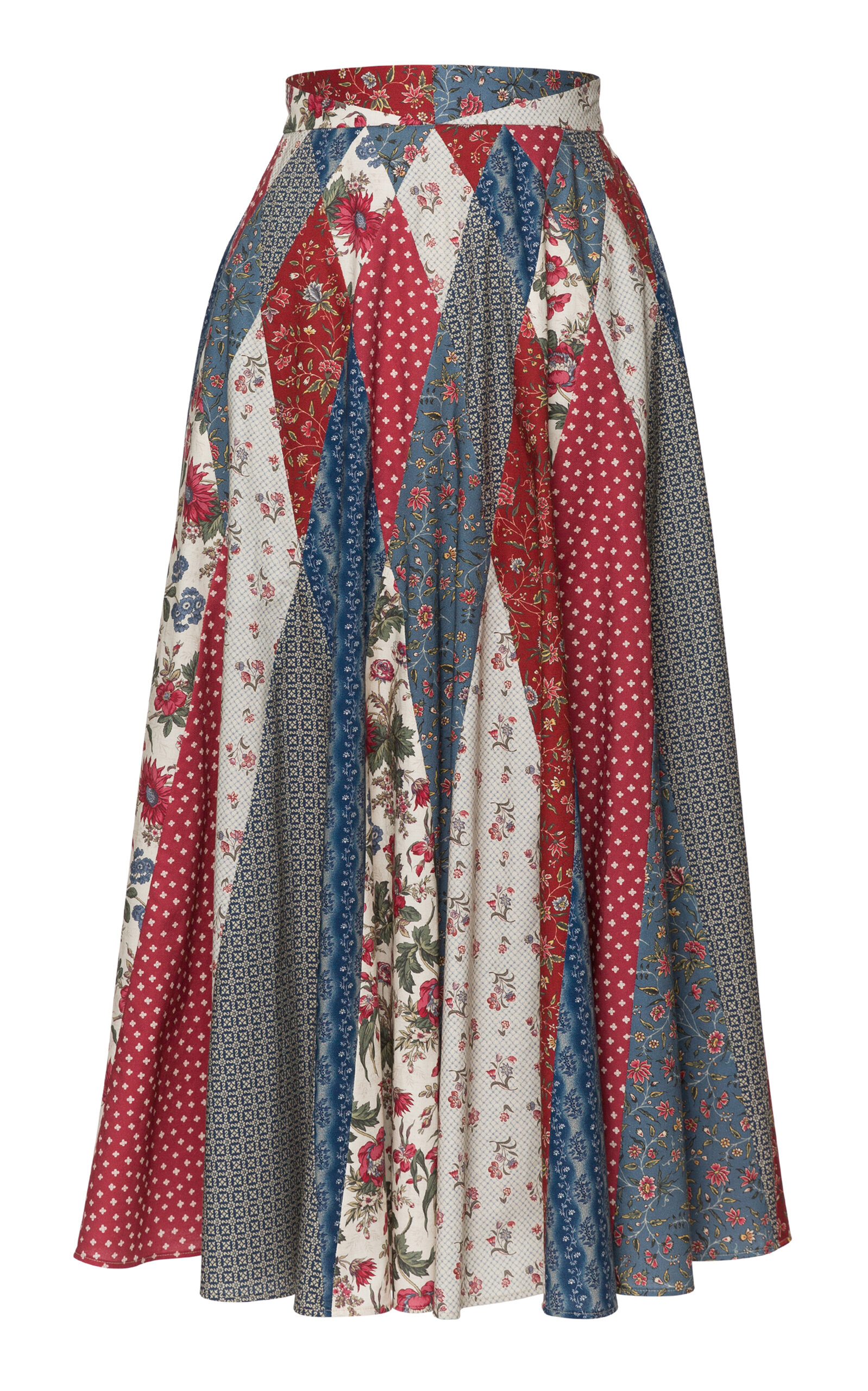 Heirloom Patchwork Cotton Midi Skirt