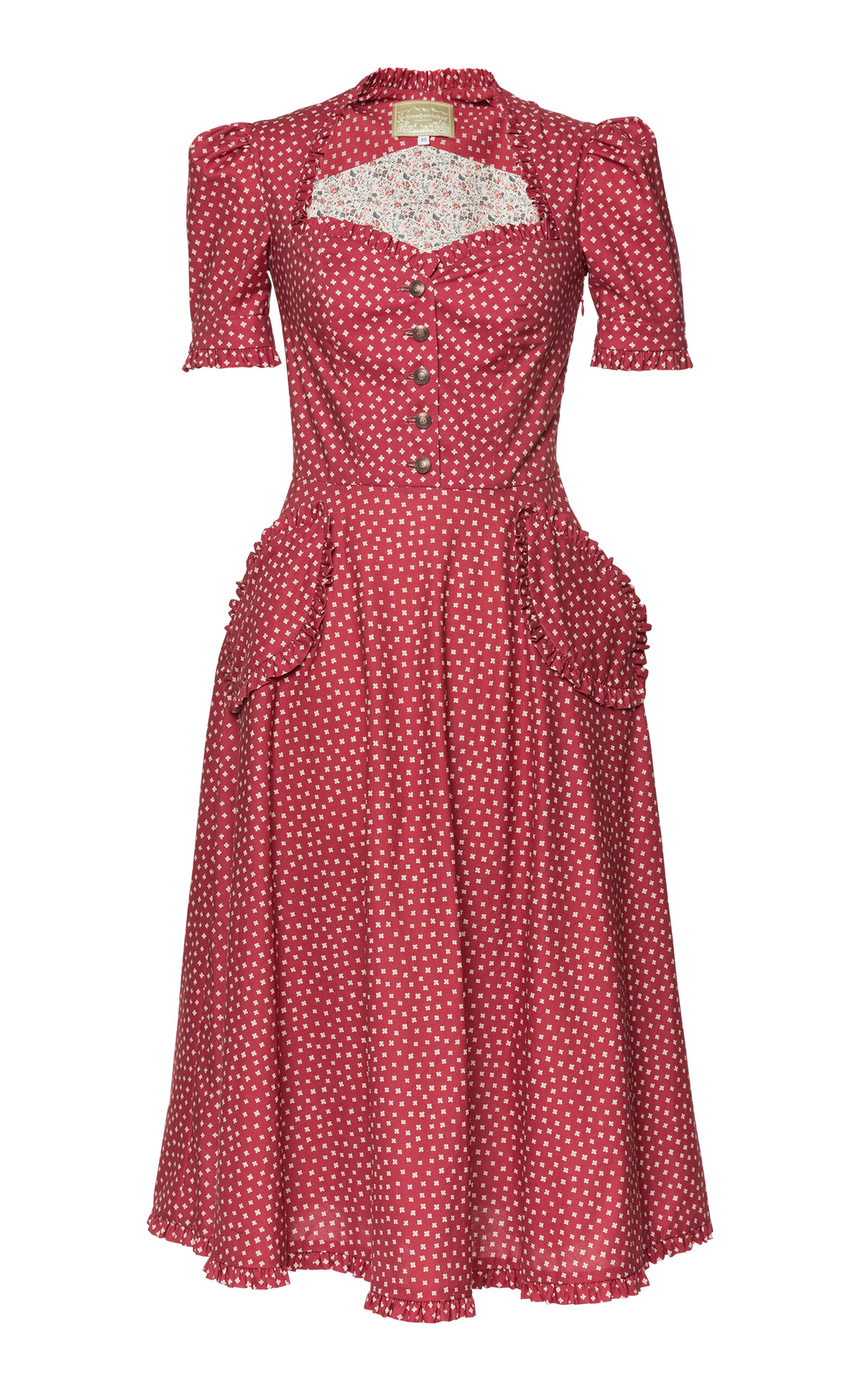 Lena Hoschek Aloisia Printed Cotton Dress - Red