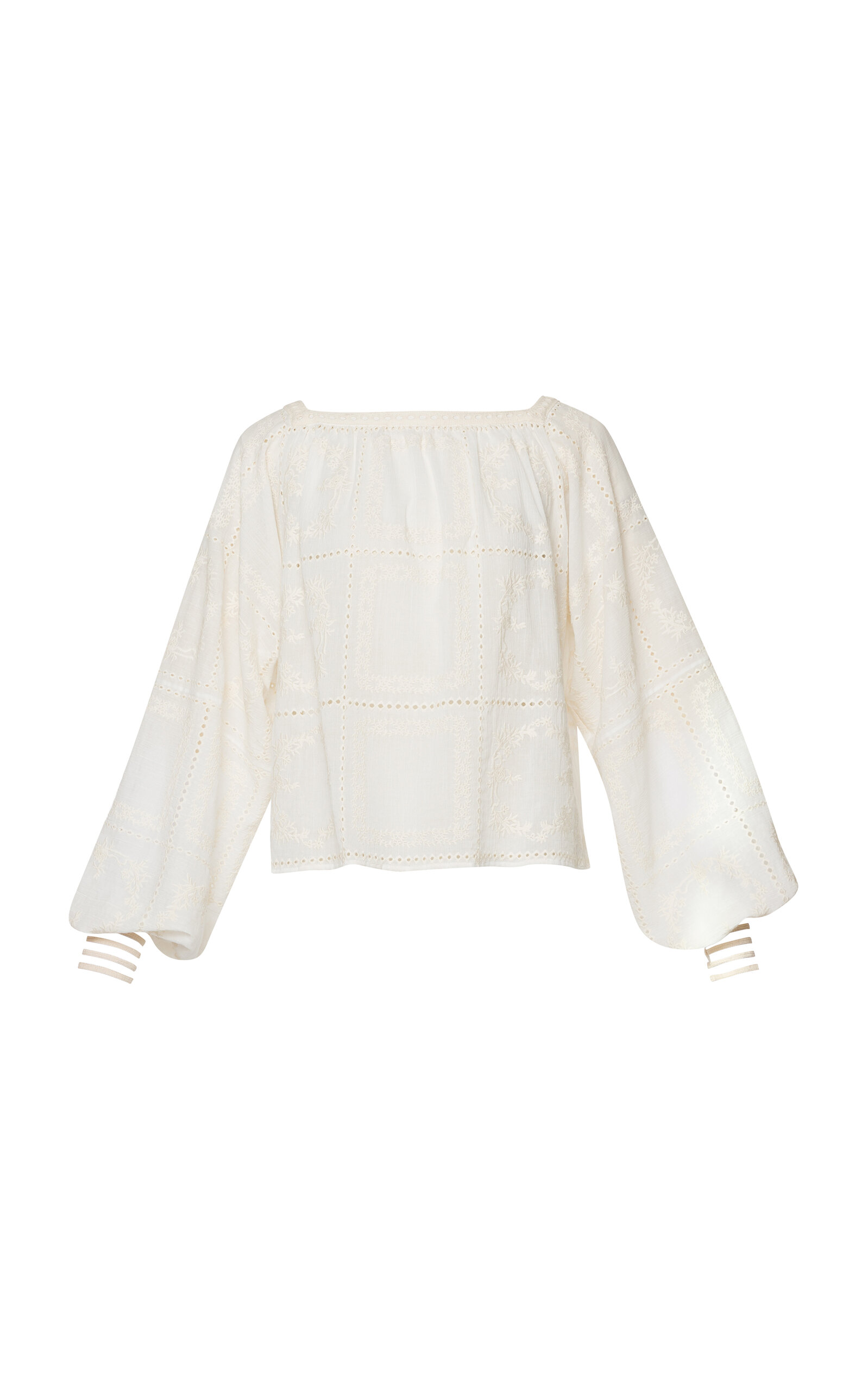 Lena Hoschek Carina Eyelet Cotton Blouse - White - XL
