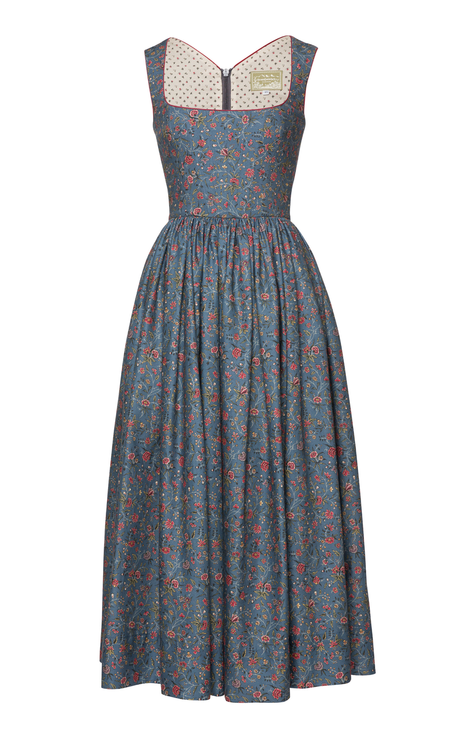 Lena Hoschek Elouise Printed Cotton Midi Dress - Grey - XXL