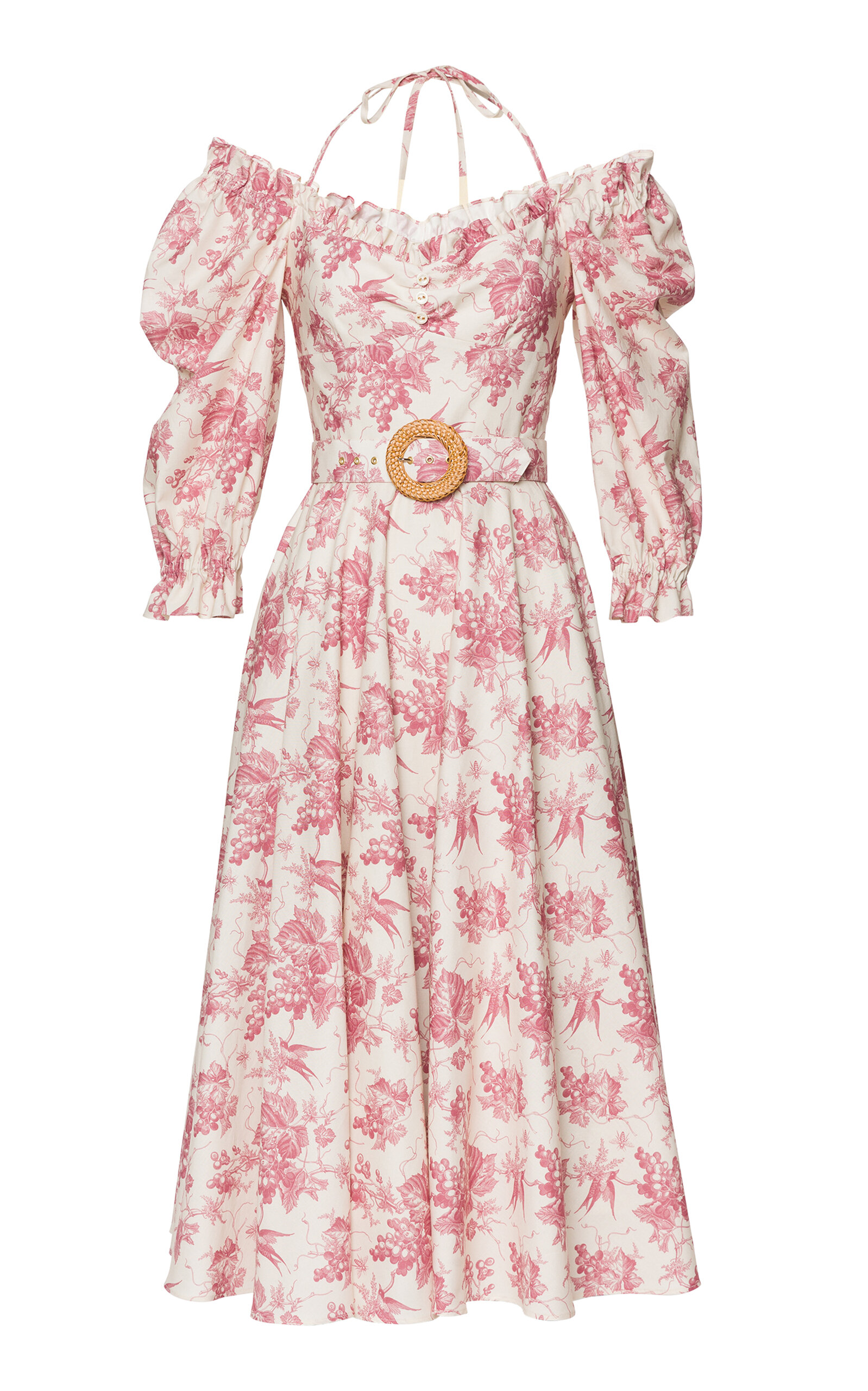 Lena Hoschek Angelique Floral Cotton Midi Dress - Pink