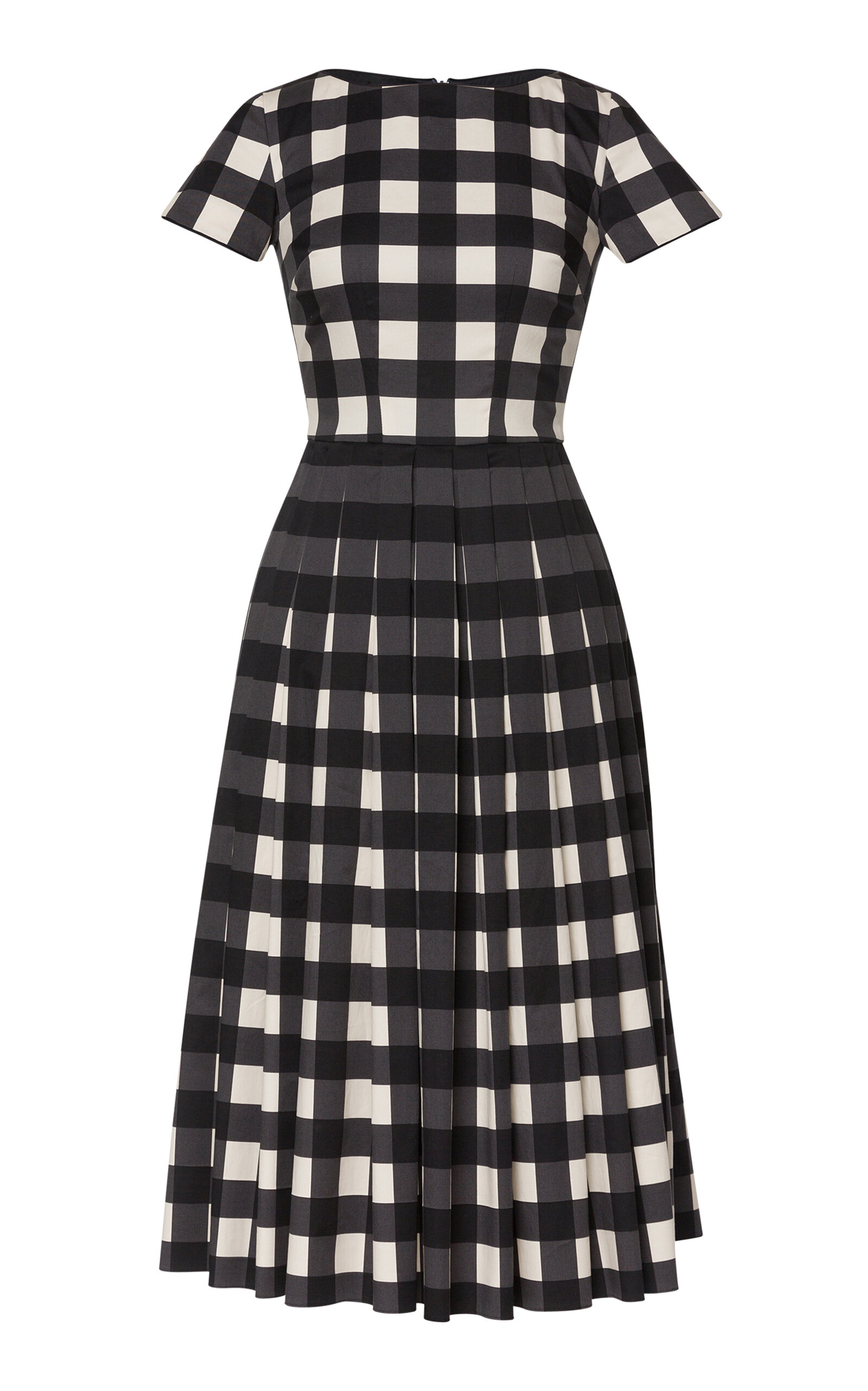 Gio Checkered Stretch-Cotton Midi Dress