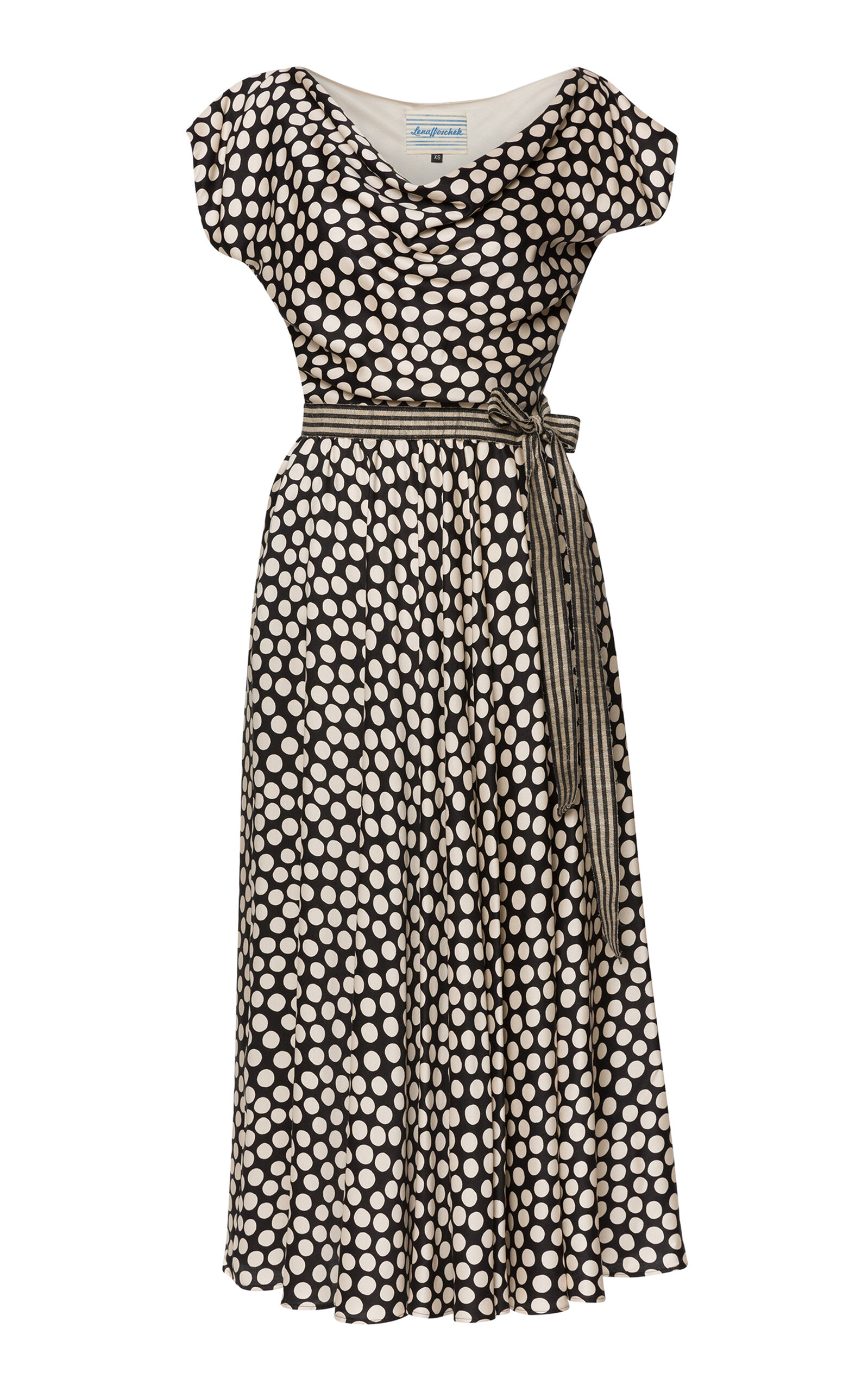 Lena Hoschek Vibrance Polka-Dot Midi Dress - Black/white