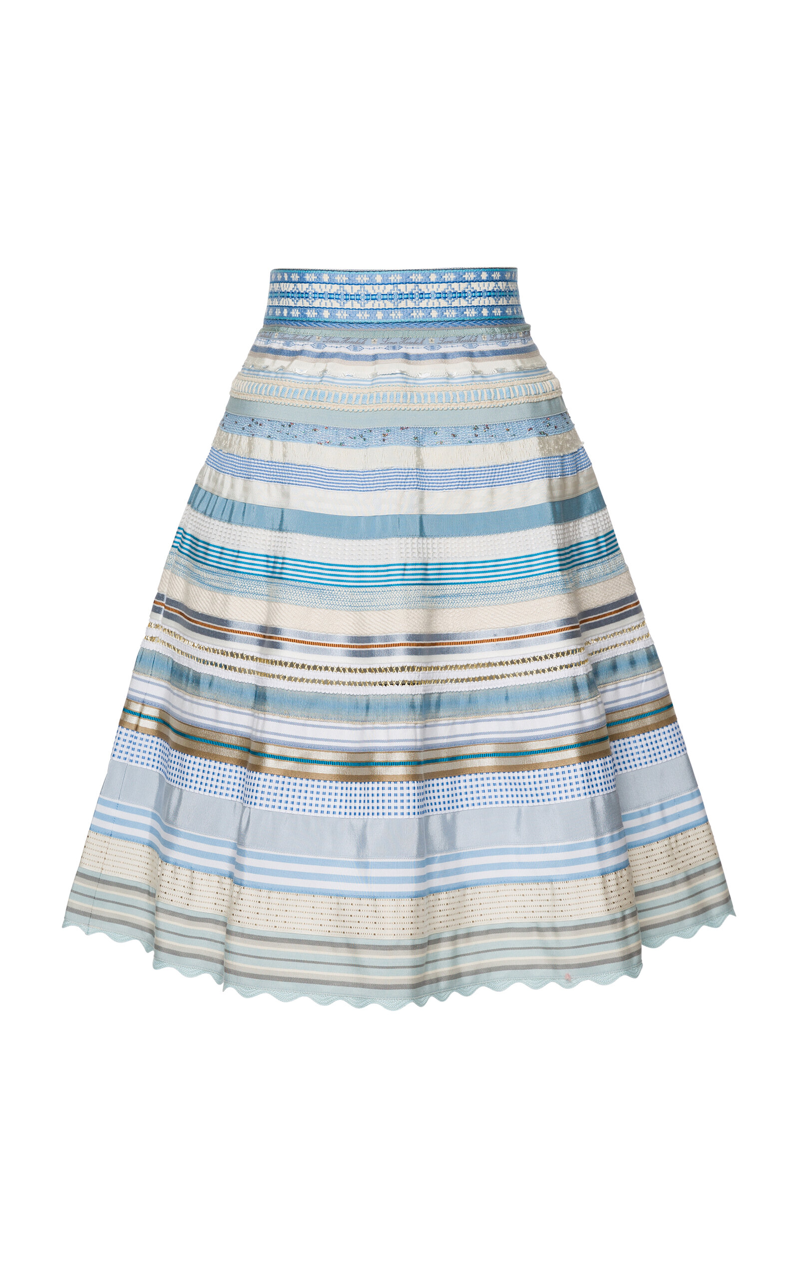 Classic Ribbon Patterned Midi Skirt