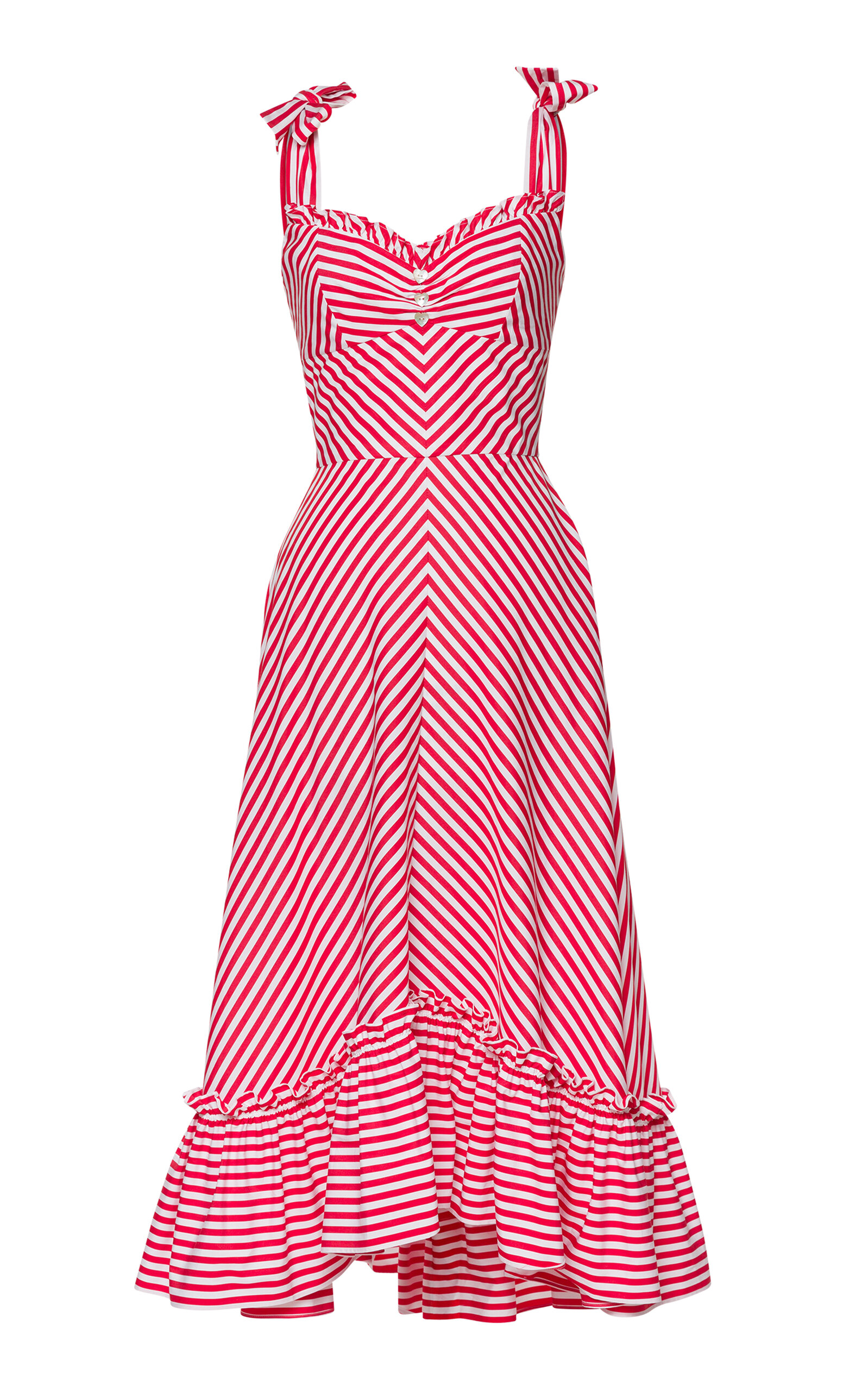 Lena Hoschek Portofino Striped Cotton Midi Dress - Stripe