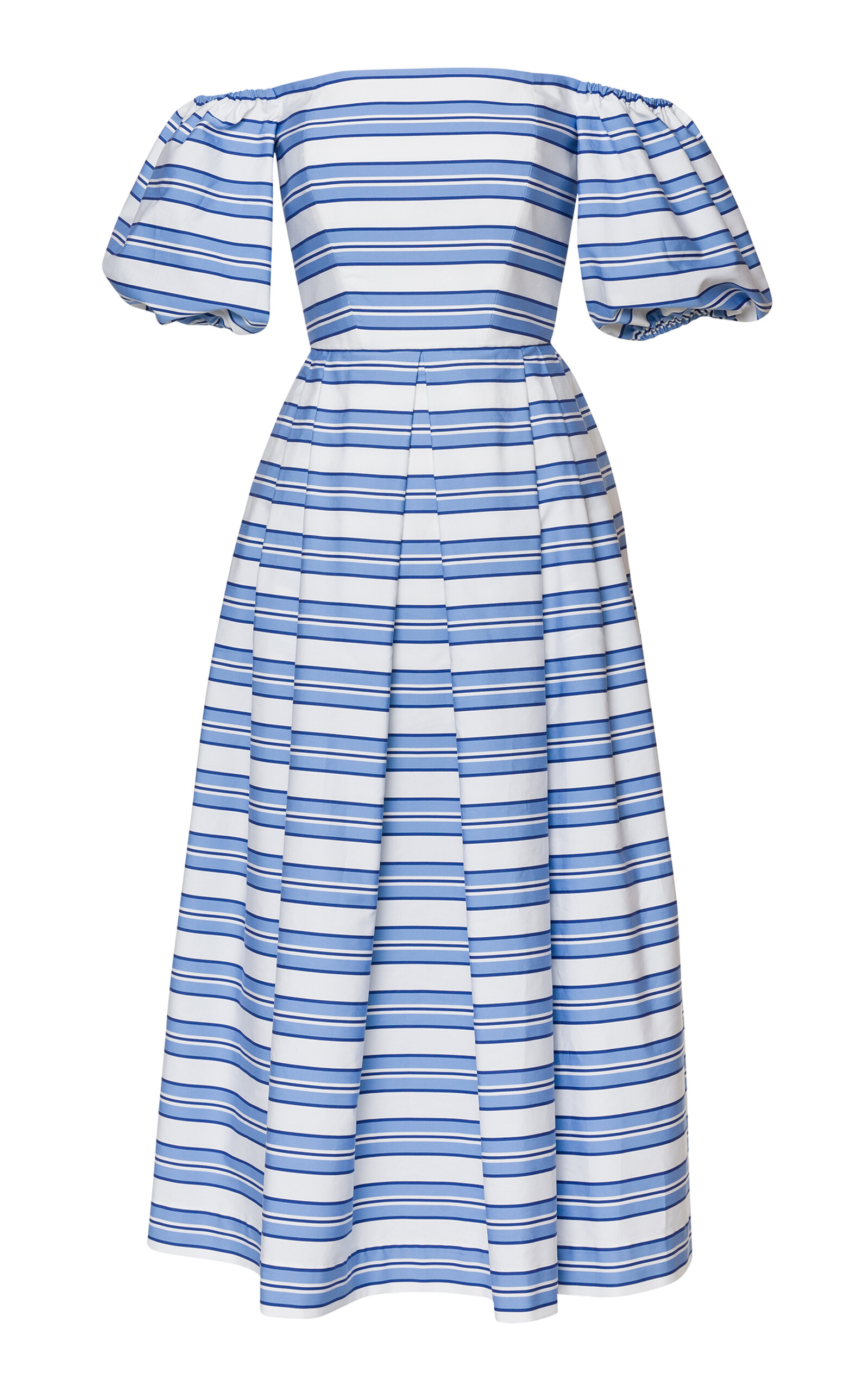 Lena Hoschek Gioia Off-The-Shoulder Cotton Midi Dress - Stripe