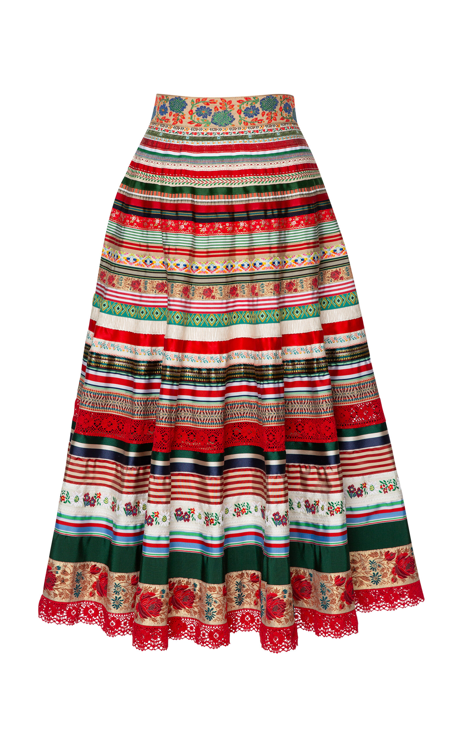 Opulence Ribbon Patterened Midi Skirt