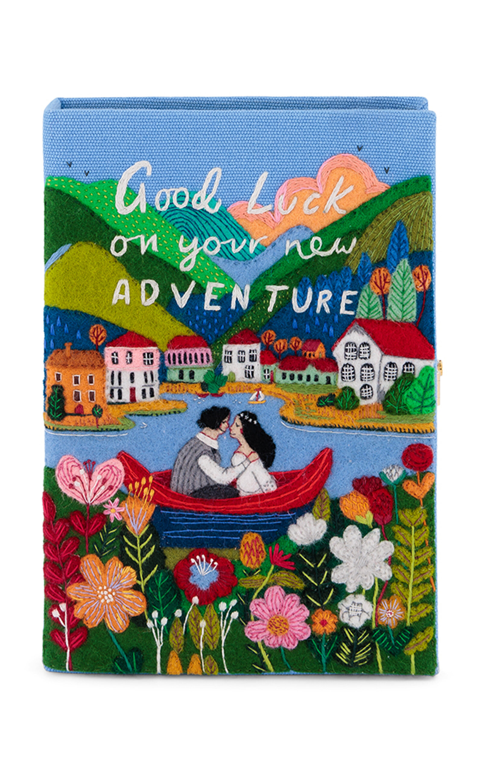Olympia Le-Tan Good Luck On Your New Adventure Embroidered Clutch - Multi - OS