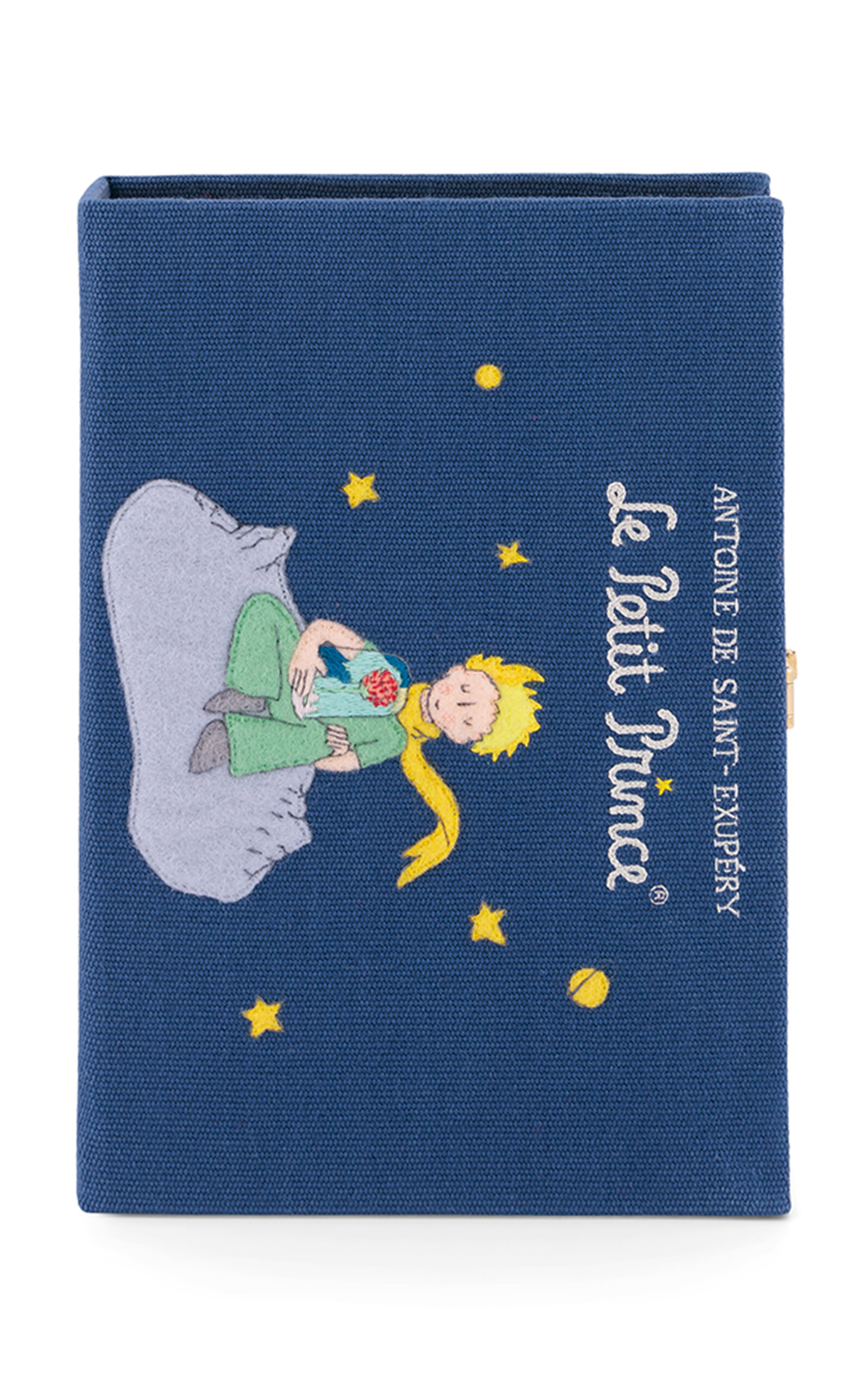Olympia Le-Tan x Le Petit Prince With His Rose Embroidered Clutch - Blue - OS