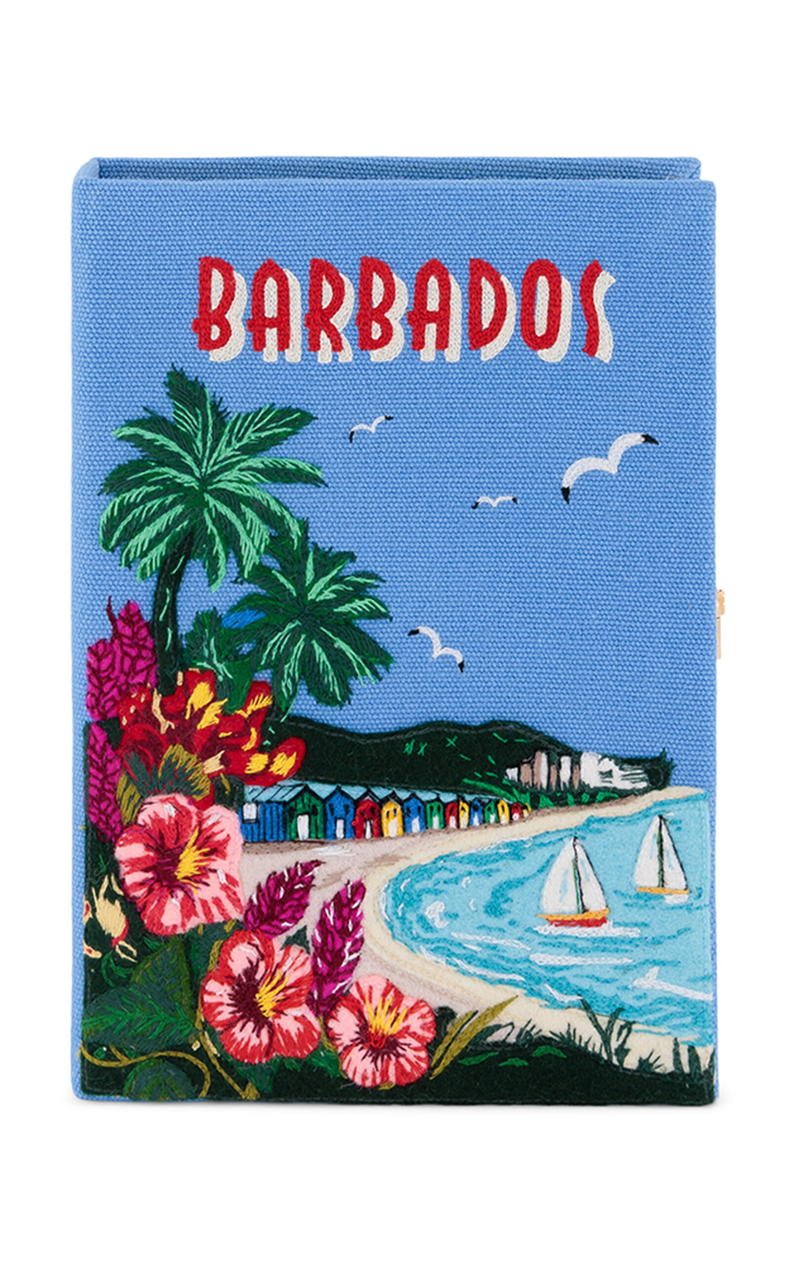 Olympia Le-Tan Barbados Embroidered Clutch - Blue - OS