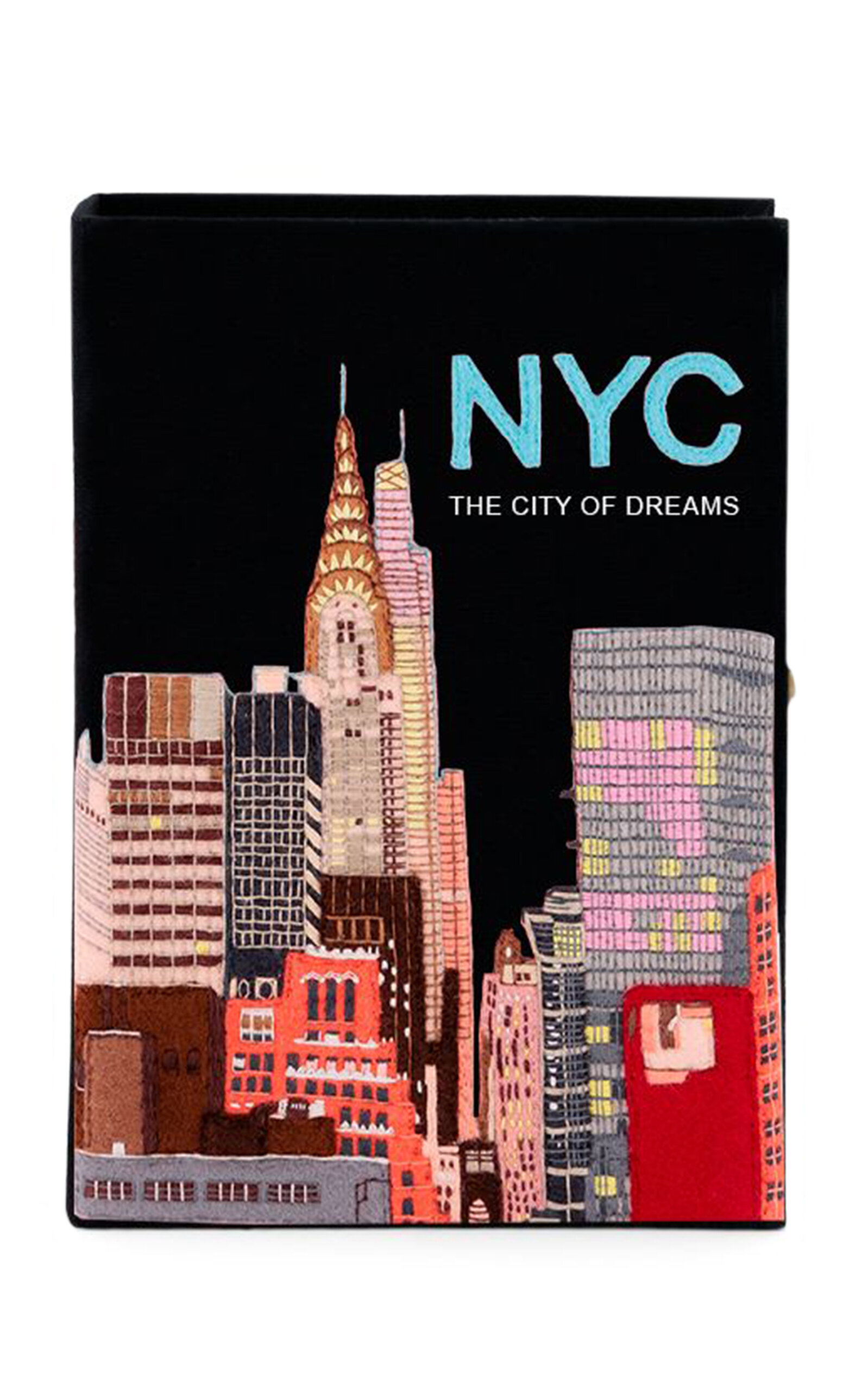 Olympia Le-Tan NYC - The City of Dreams Black Embroidered Clutch - Black - OS