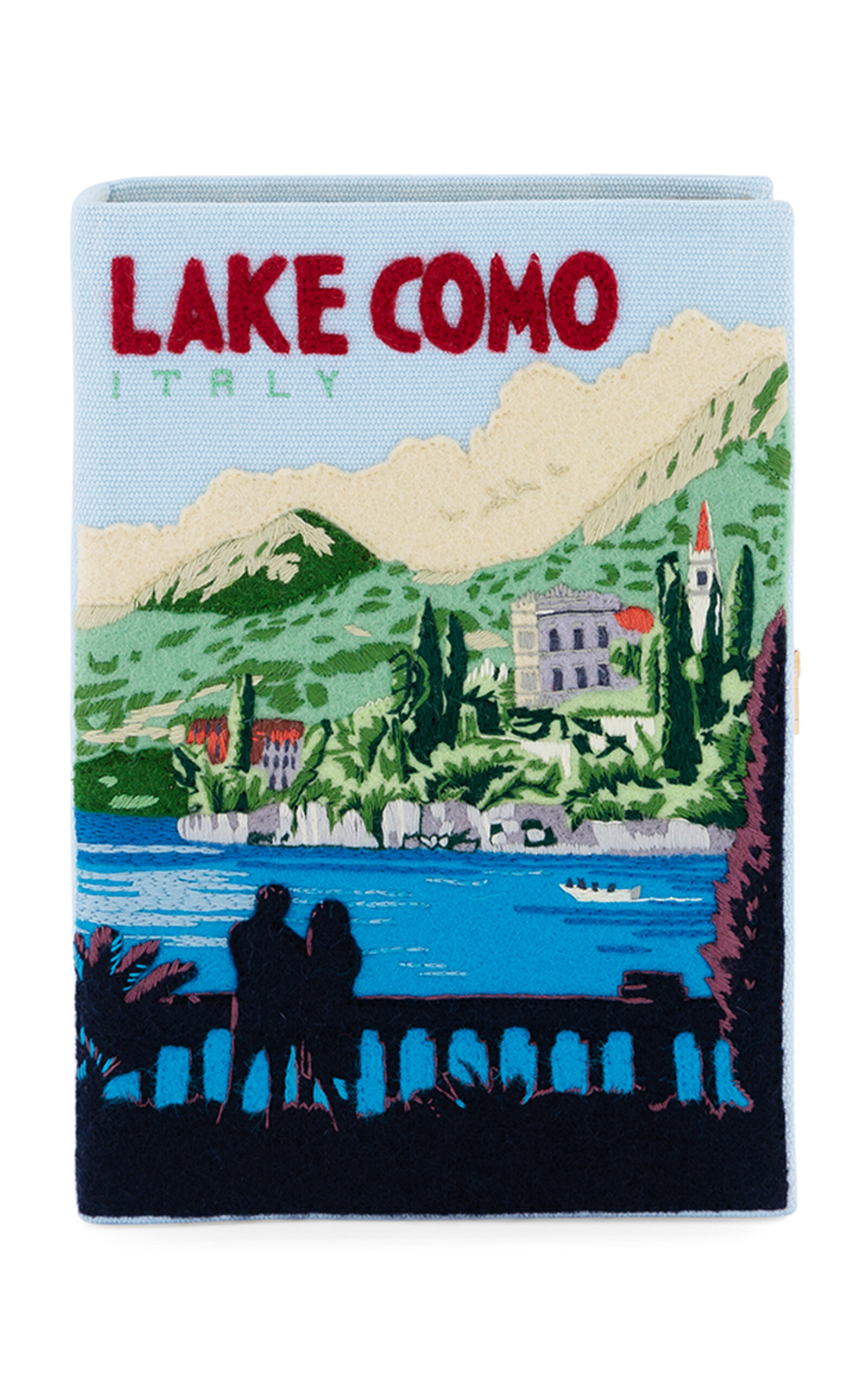 Olympia Le-Tan Lake Como Embroidered Clutch - Light Blue - OS