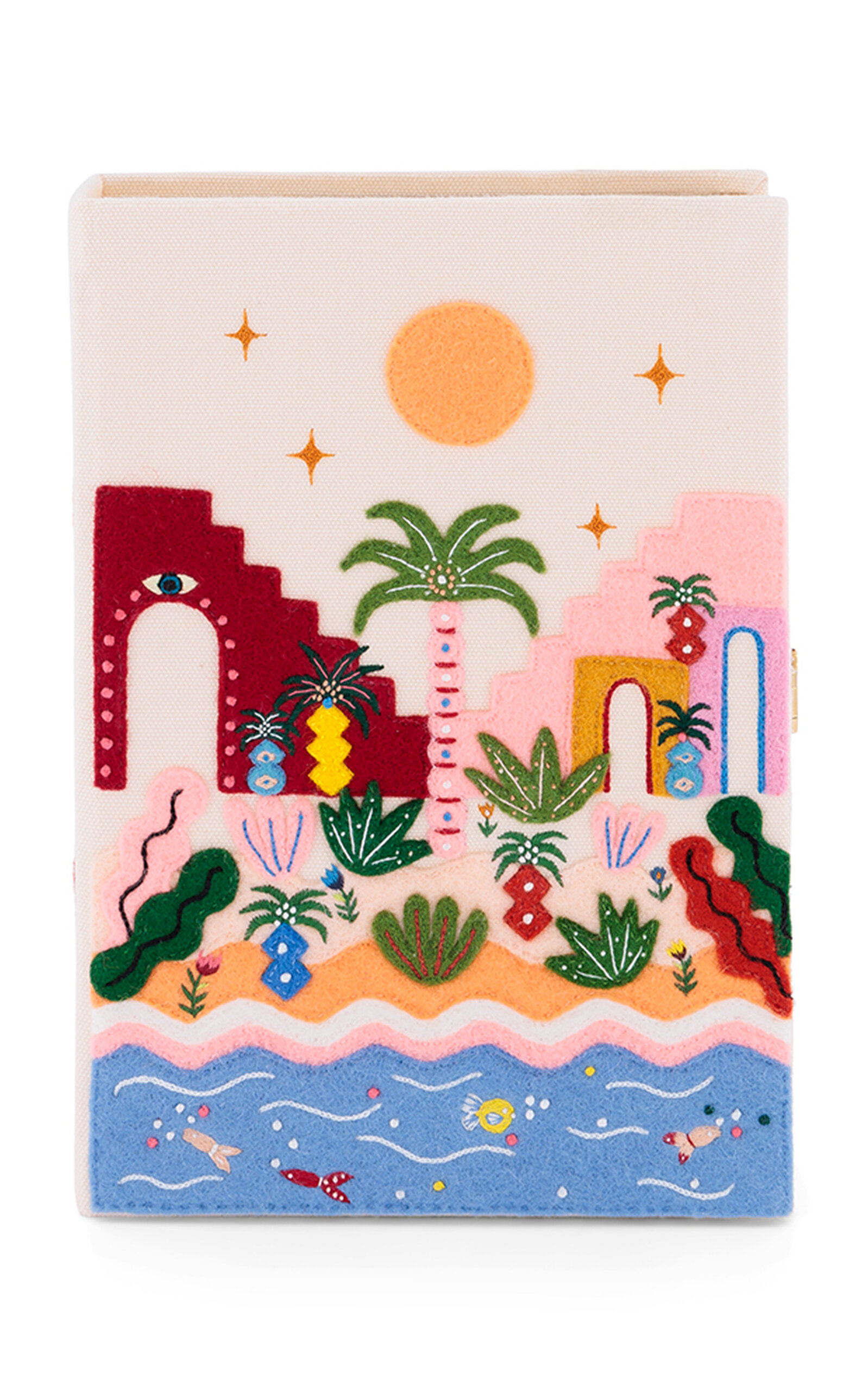 Olympia Le-Tan Tropic Vibes Embroidered Clutch - Light Pink - OS