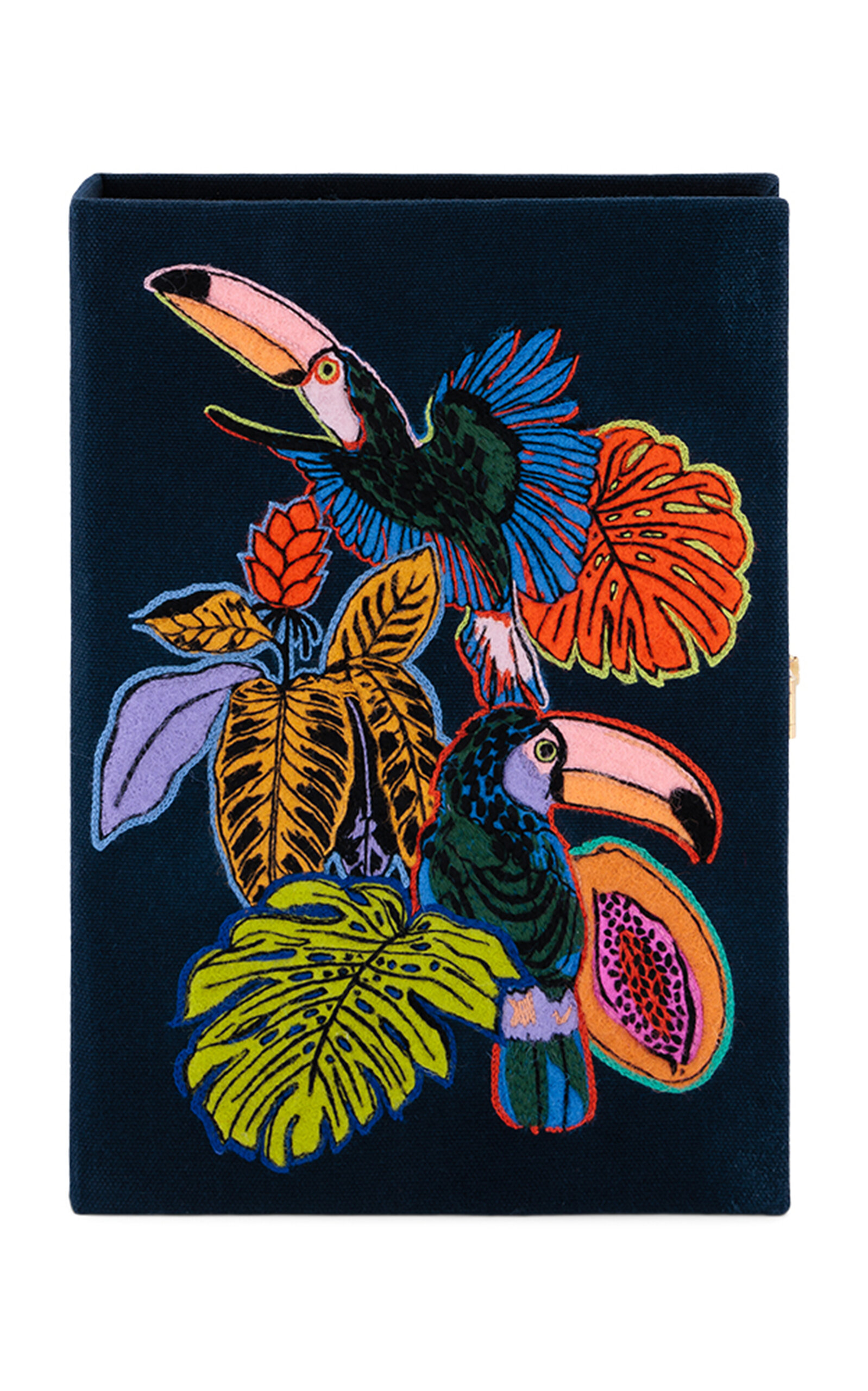 Olympia Le-Tan Tropicalia Embroidered Clutch - Navy - OS
